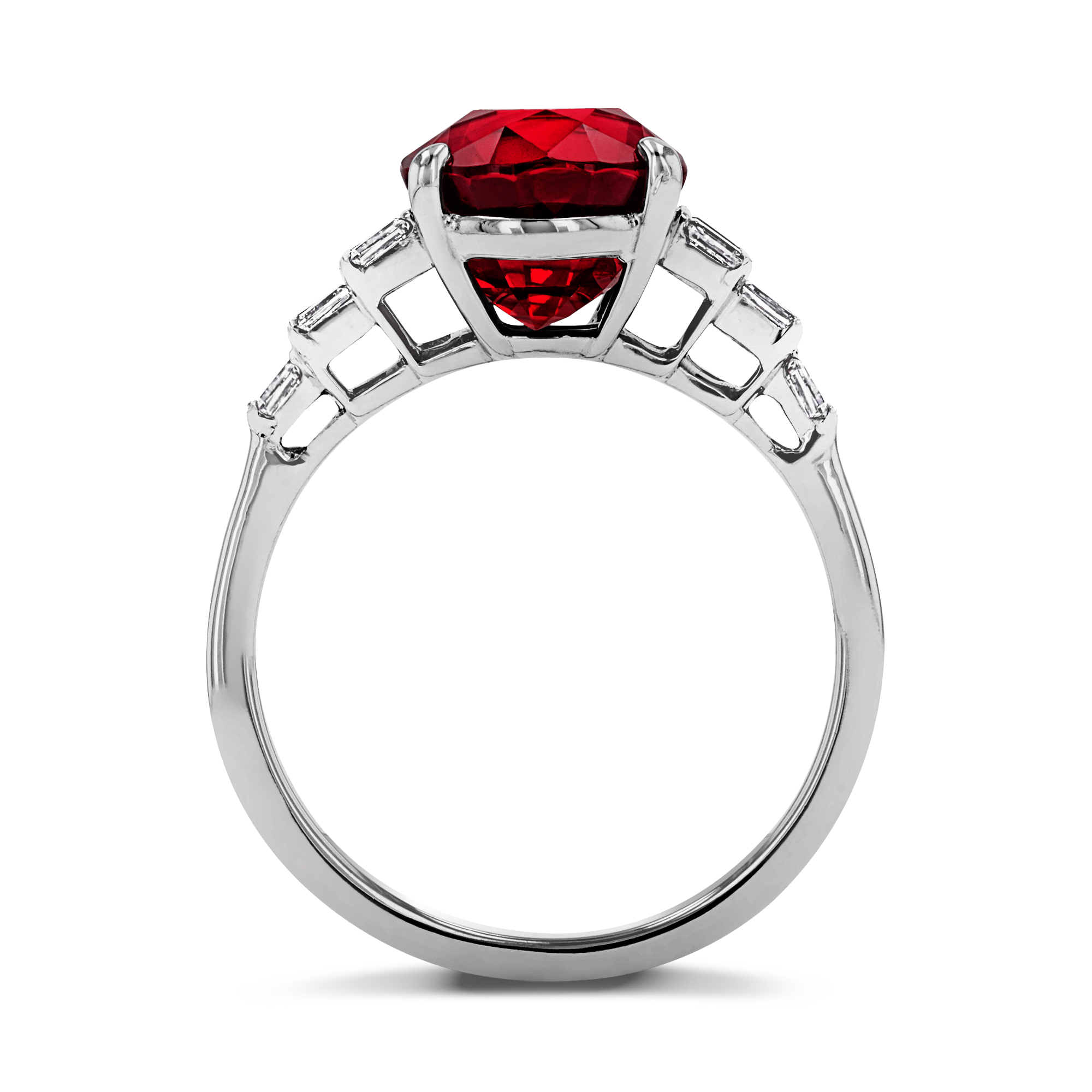 Tiffany & Co Ruby & Diamond Ring Oval & Princess Cut, Claw Set_3