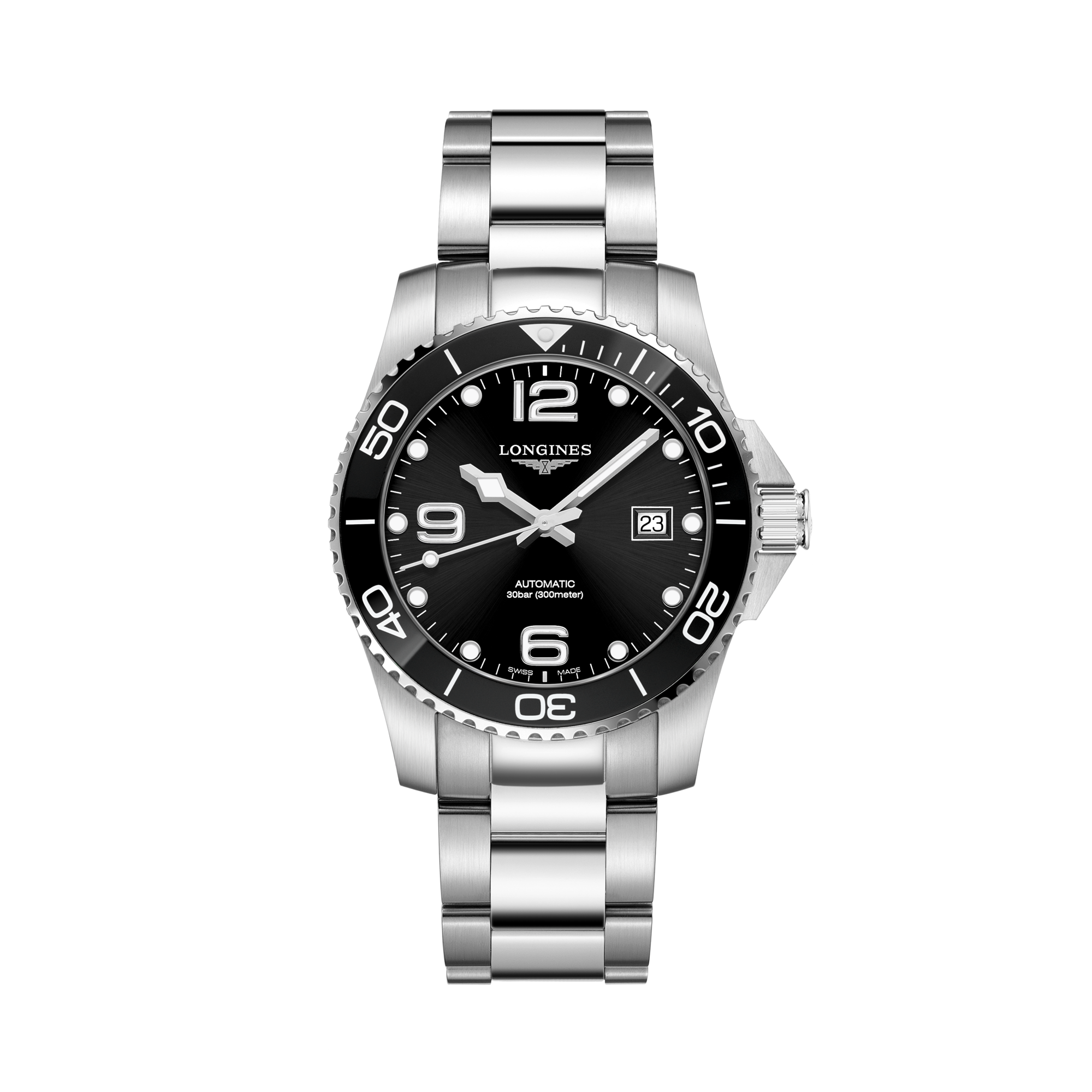 Longines HydroConquest 41mm, Black Dial, Arabic/Baton Numerals_1