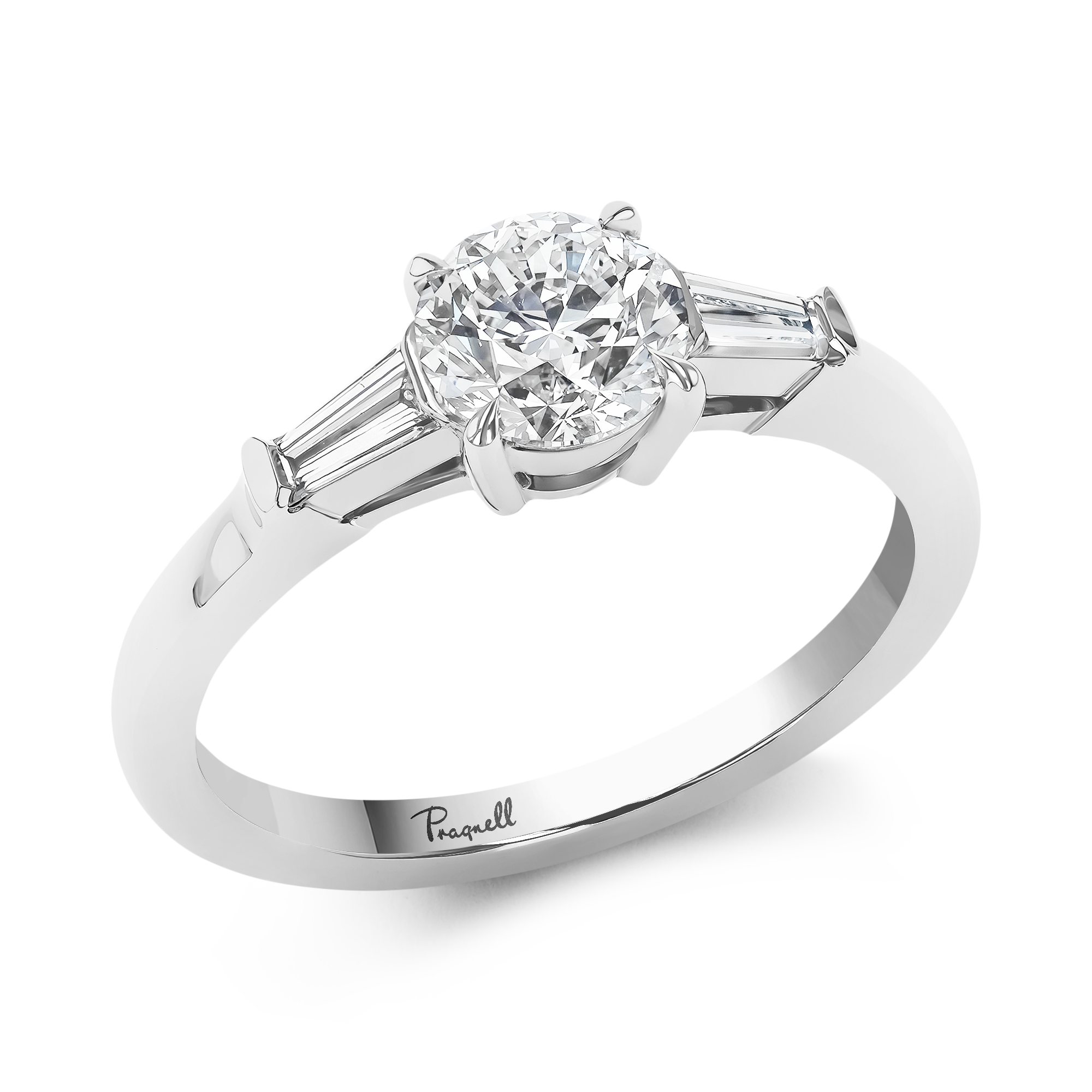 Regency 0.91ct Brilliant Cut Diamond Ring Brilliant & Tapered Baguette Cut, Claw Set_1