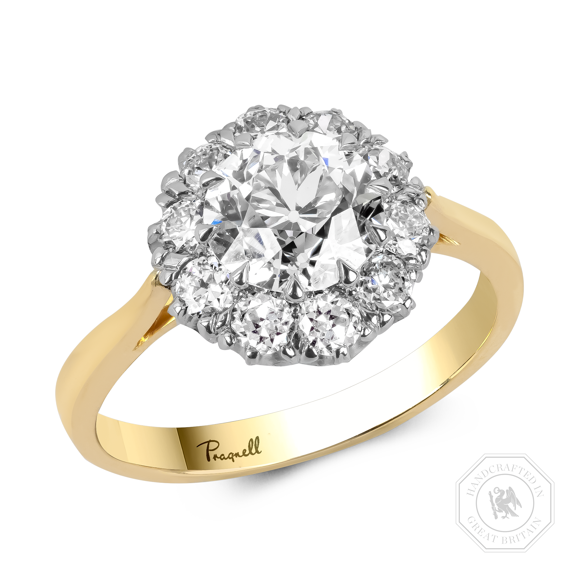Coronet Old Cut 1.36ct Diamond Cluster Ring Old Cut, Claw Set_1