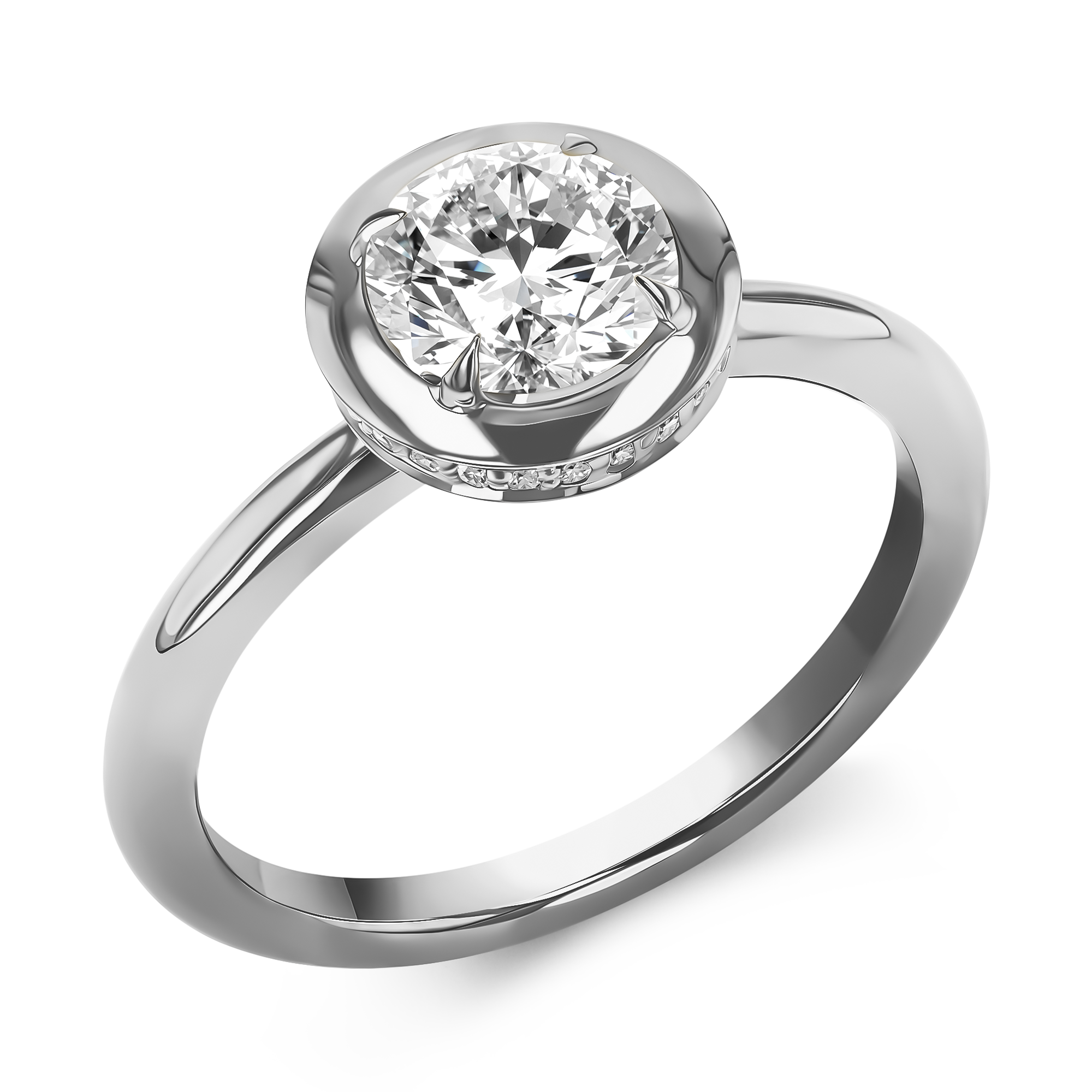 Skimming Stone 0.90ct Diamond Solitaire Ring Brilliant cut, Claw set_1