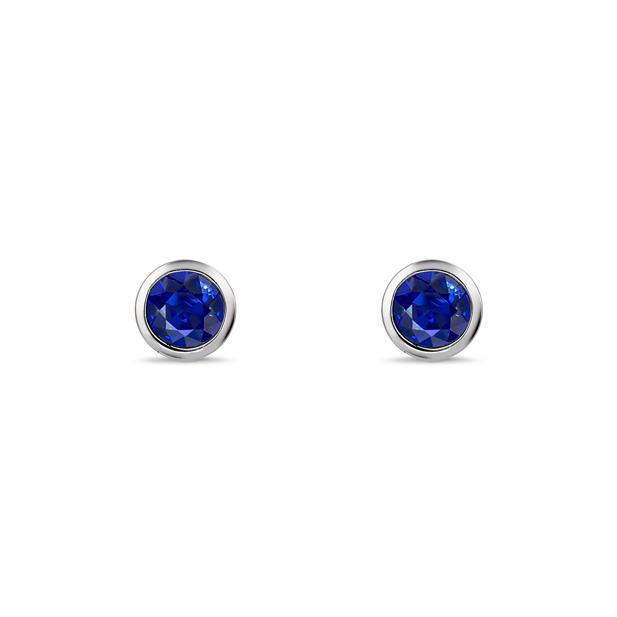 Sundance Sapphire Stud Earrings Brilliant Cut, Rubover Set_1