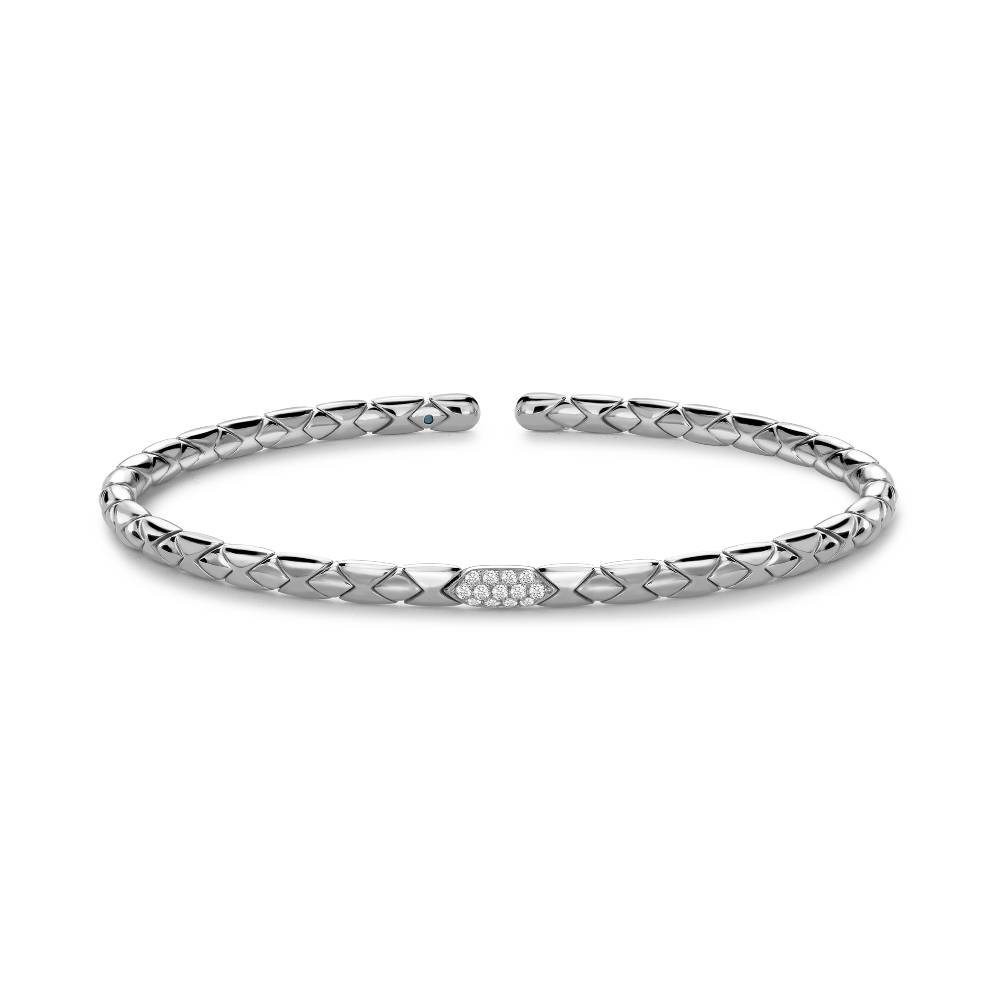 Groove Diamond Textured Bangle Brilliant Cut, Pavé Set_1