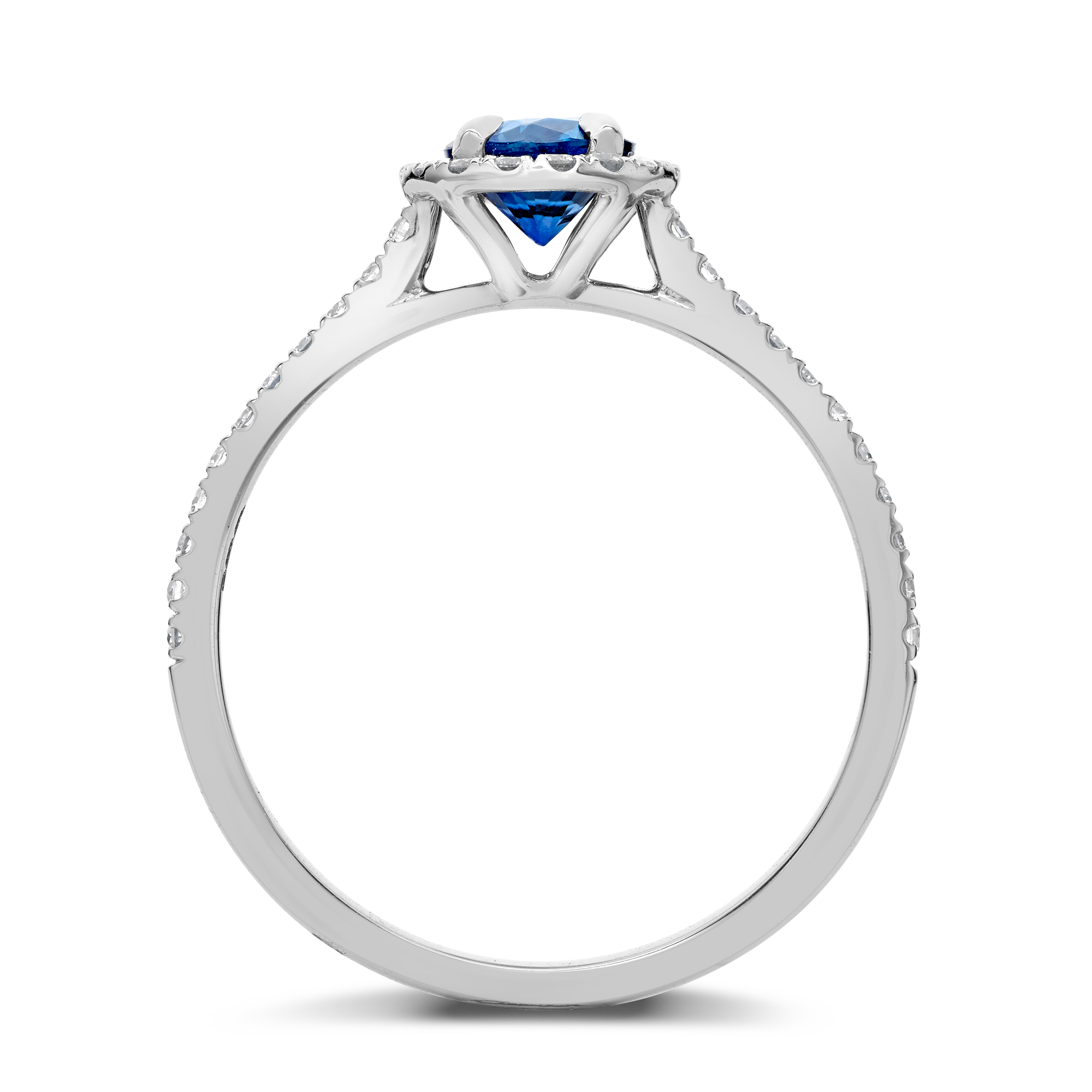Sapphire and Diamond Cluster Ring Brilliant Cut, Claw & Grain Set_3