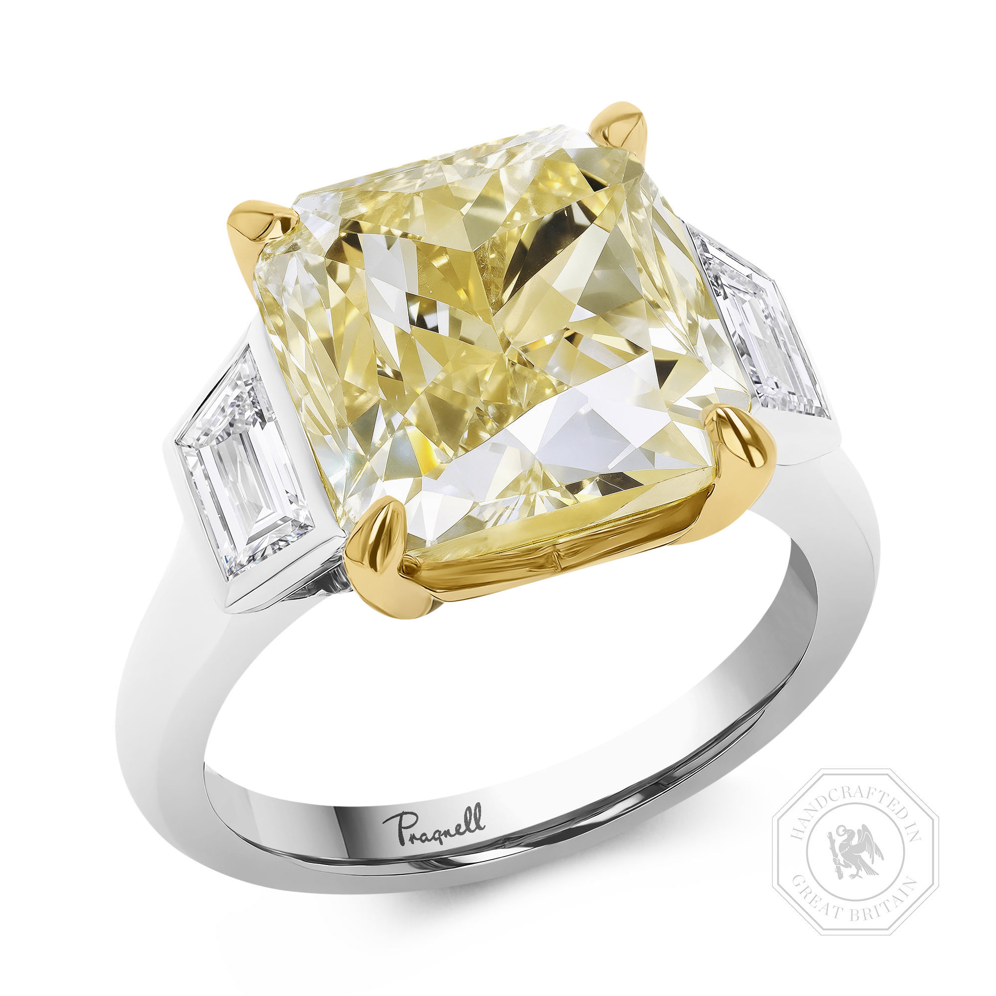 Radiant Cut 10.01ct Diamond Ring Radiant & Trapezoid Cut, Claw Set_1