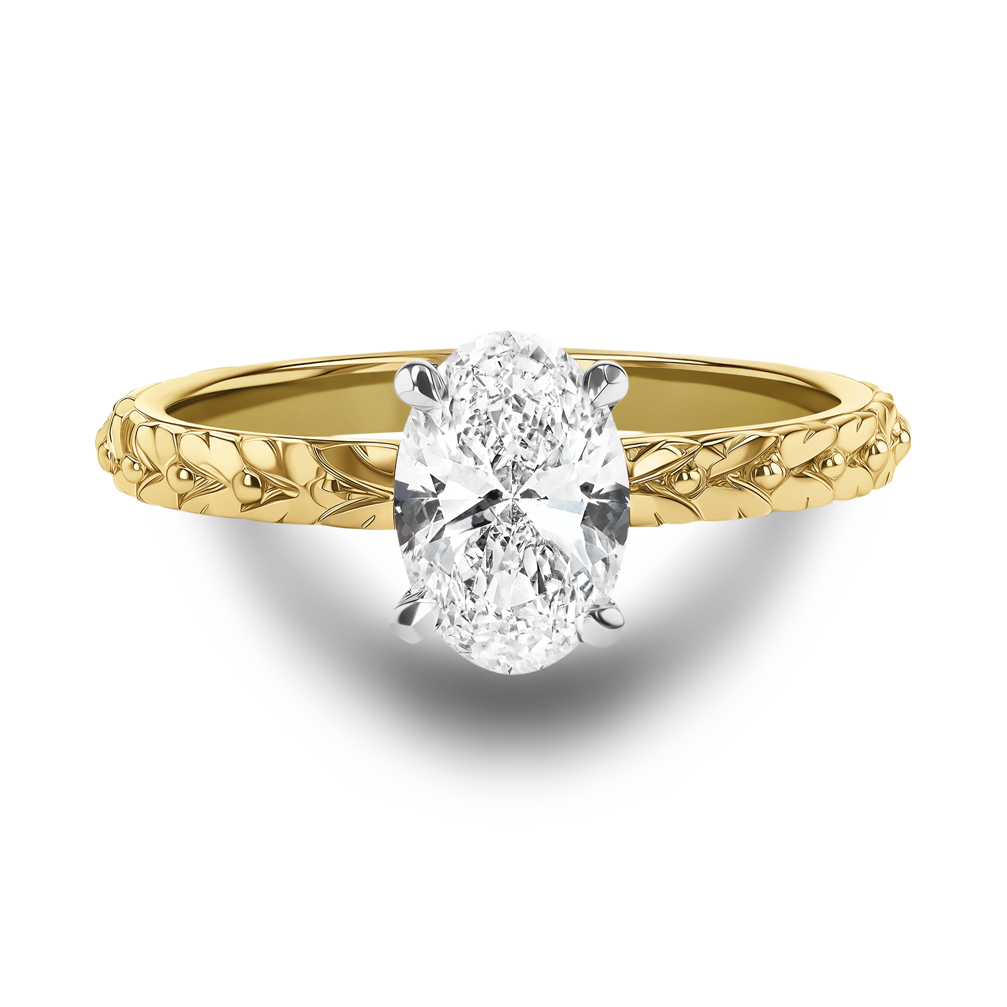 Apple Blossom 1.01ct Oval Diamond Solitaire Ring Oval Cut, Claw Set_2