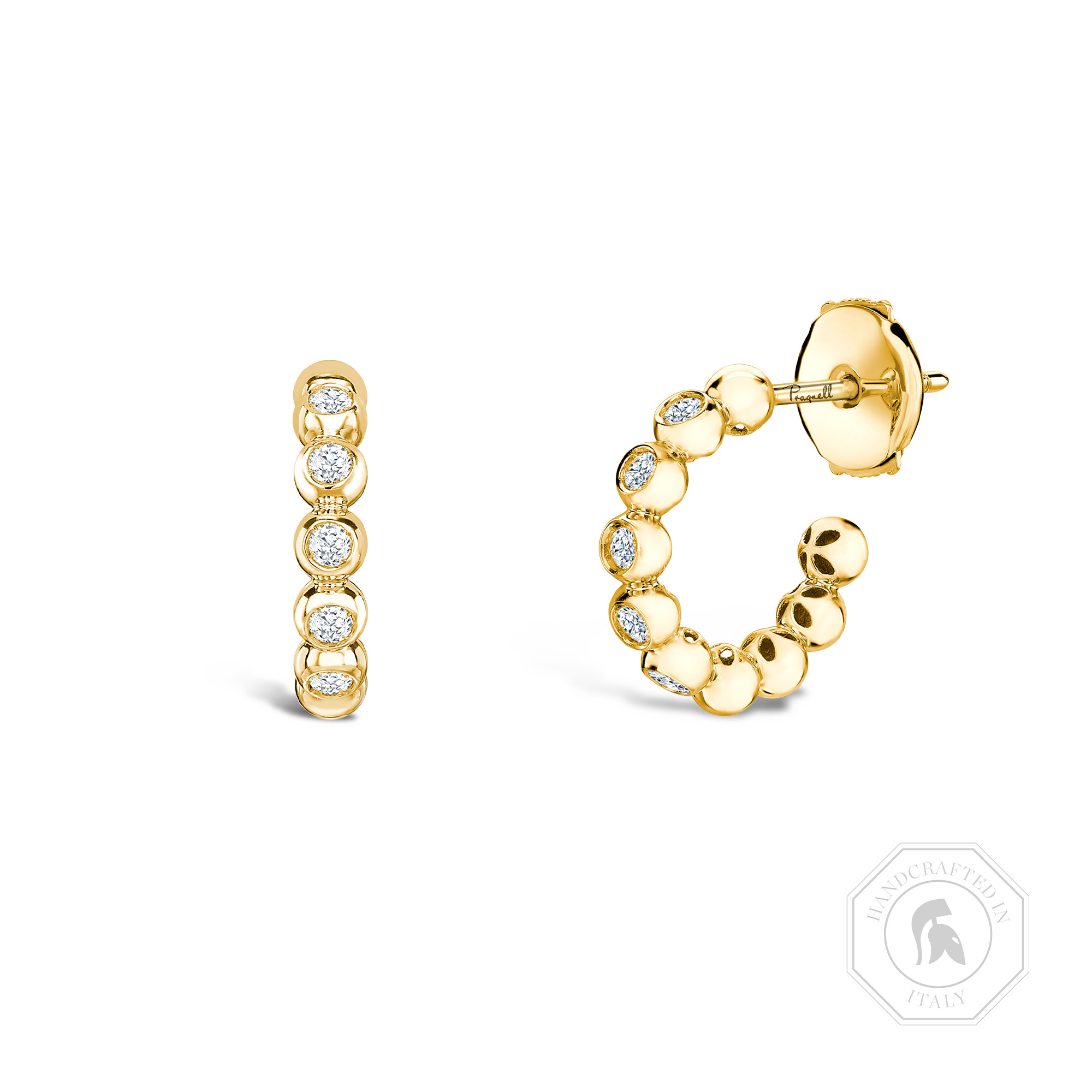 Bohemia Diamond Hoop Earrings Brilliant Cut, Rubover Set_1