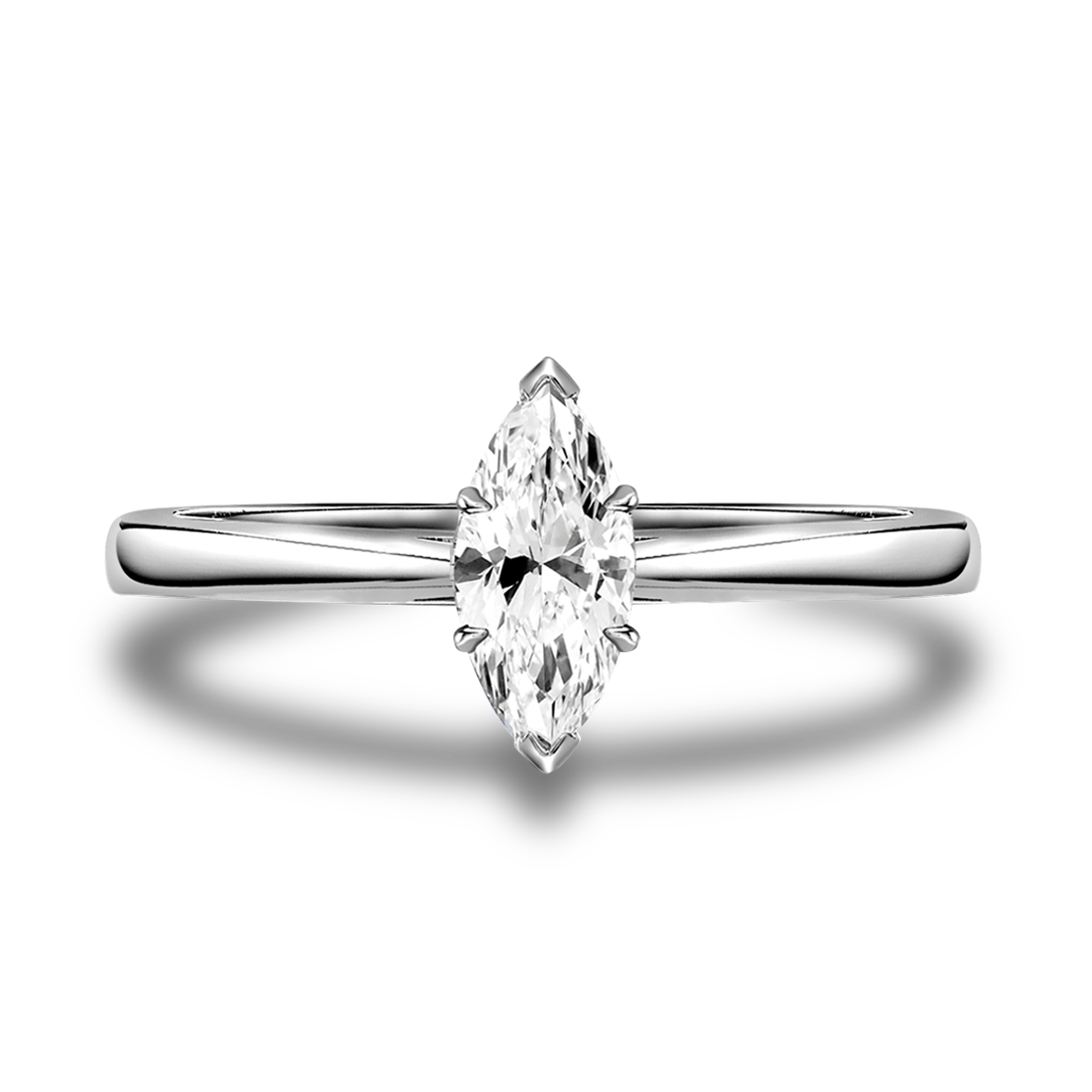 Classic 0.71ct Diamond Ring Marquise Cut, Claw Set_2
