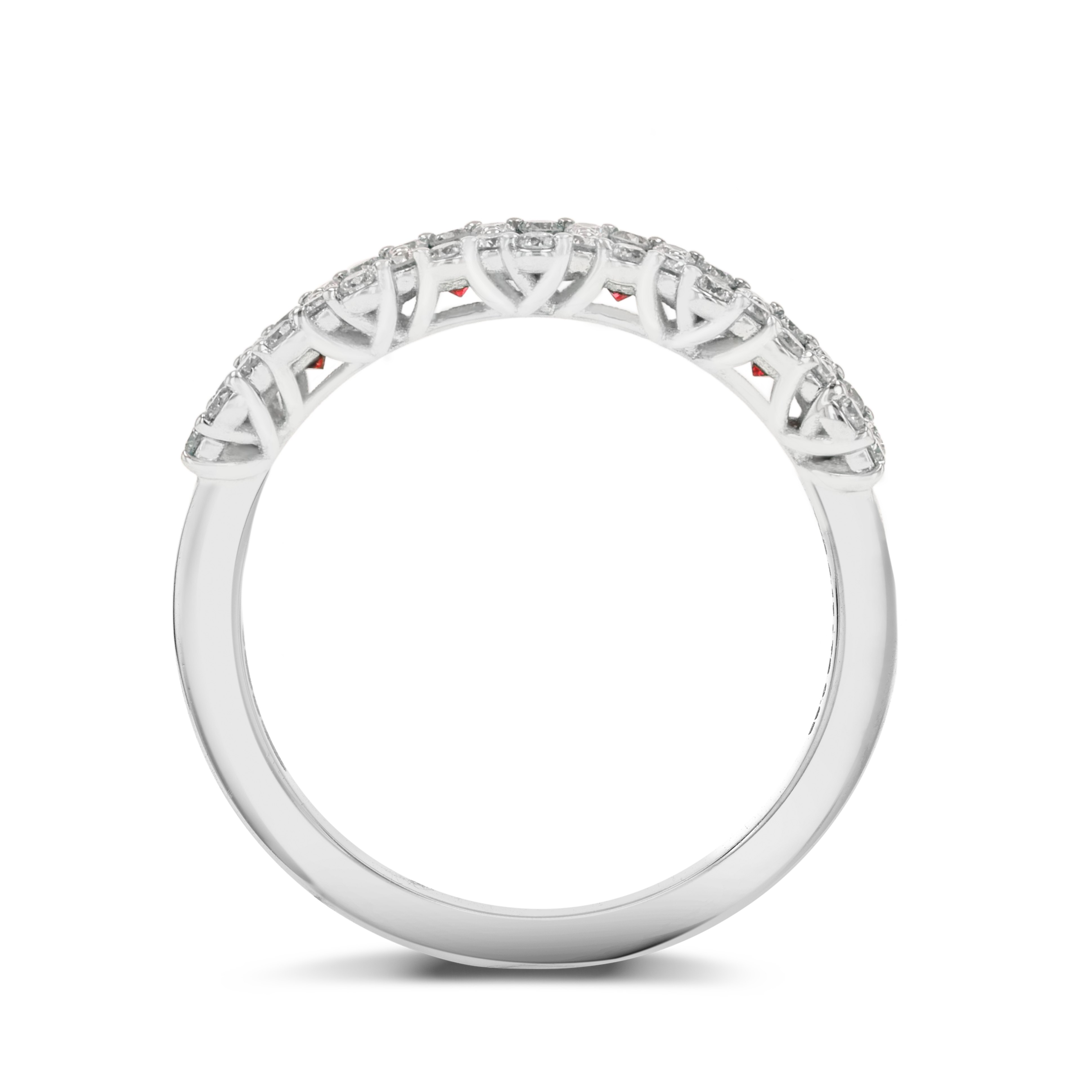 Ruby and Diamond Eternity Ring Brilliant Cut, Half Eternity, Claw Set_3