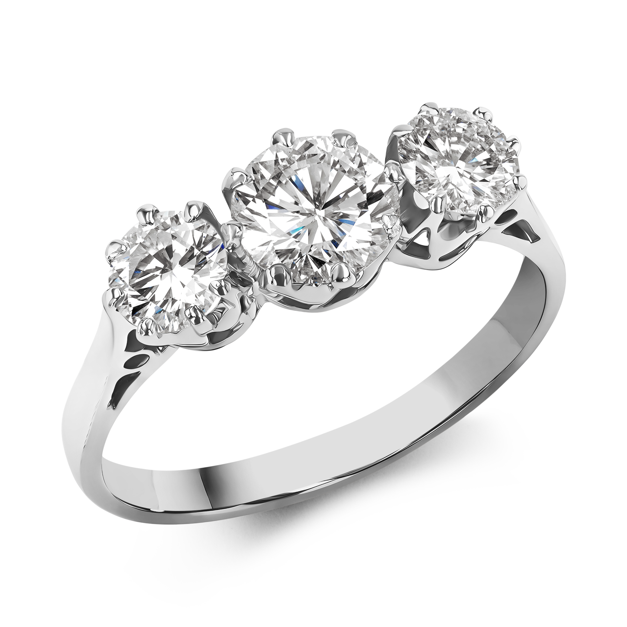 Three Stone Diamond Ring Brilliant cut, Claw set_1