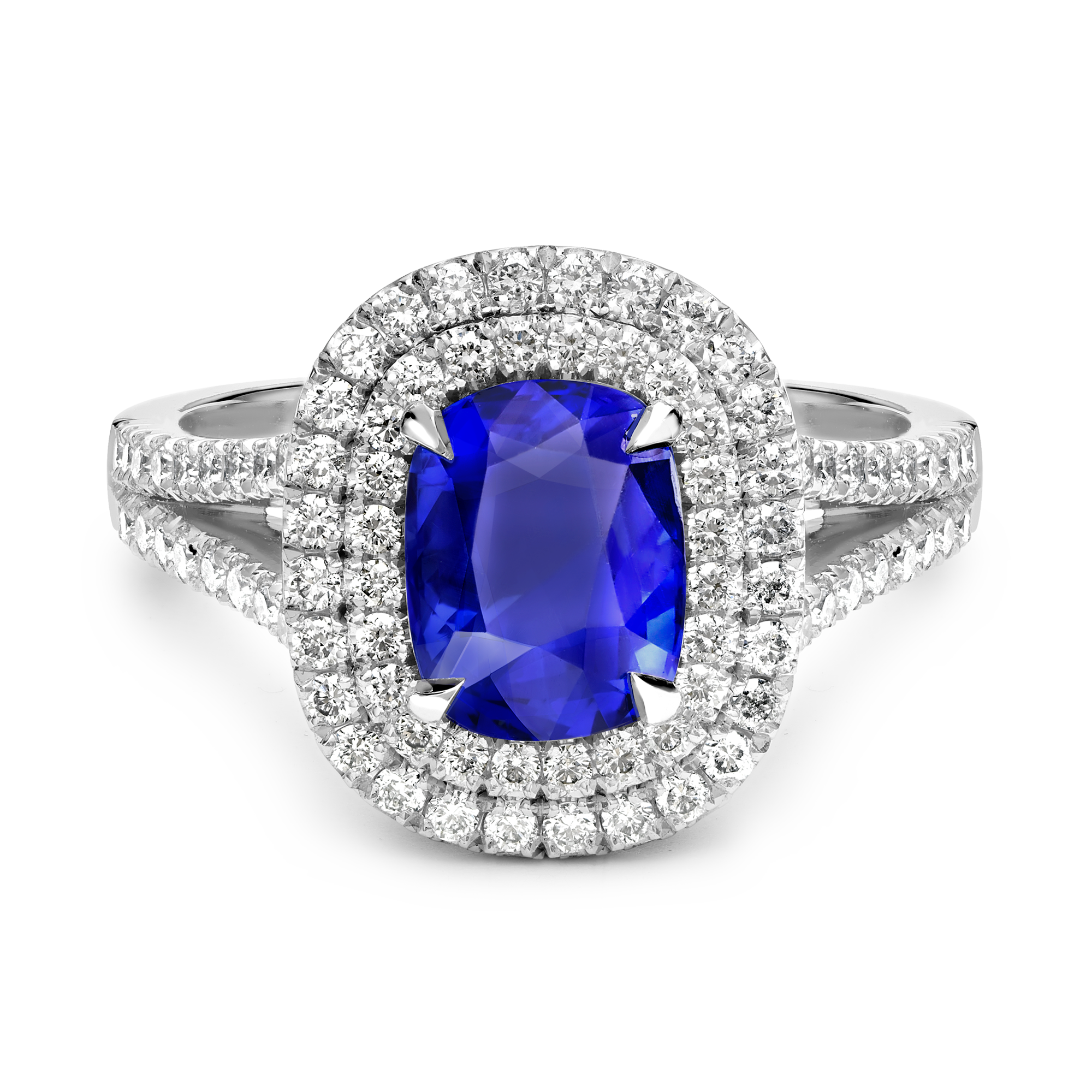 Antique Cushion Cut Burmese Sapphire Ring Antique Cushion Cut, Unheated_2