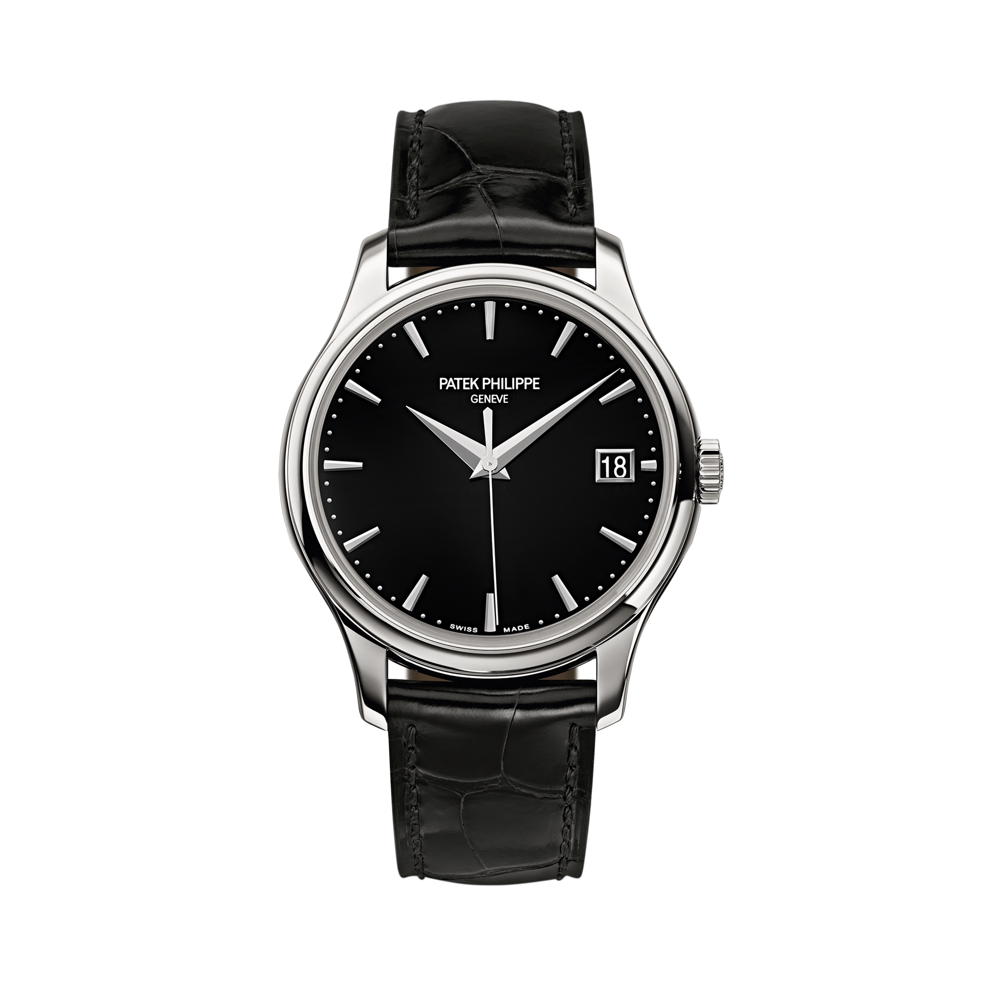 Calatrava 39mm, Black Dial, Baton Numerals_1