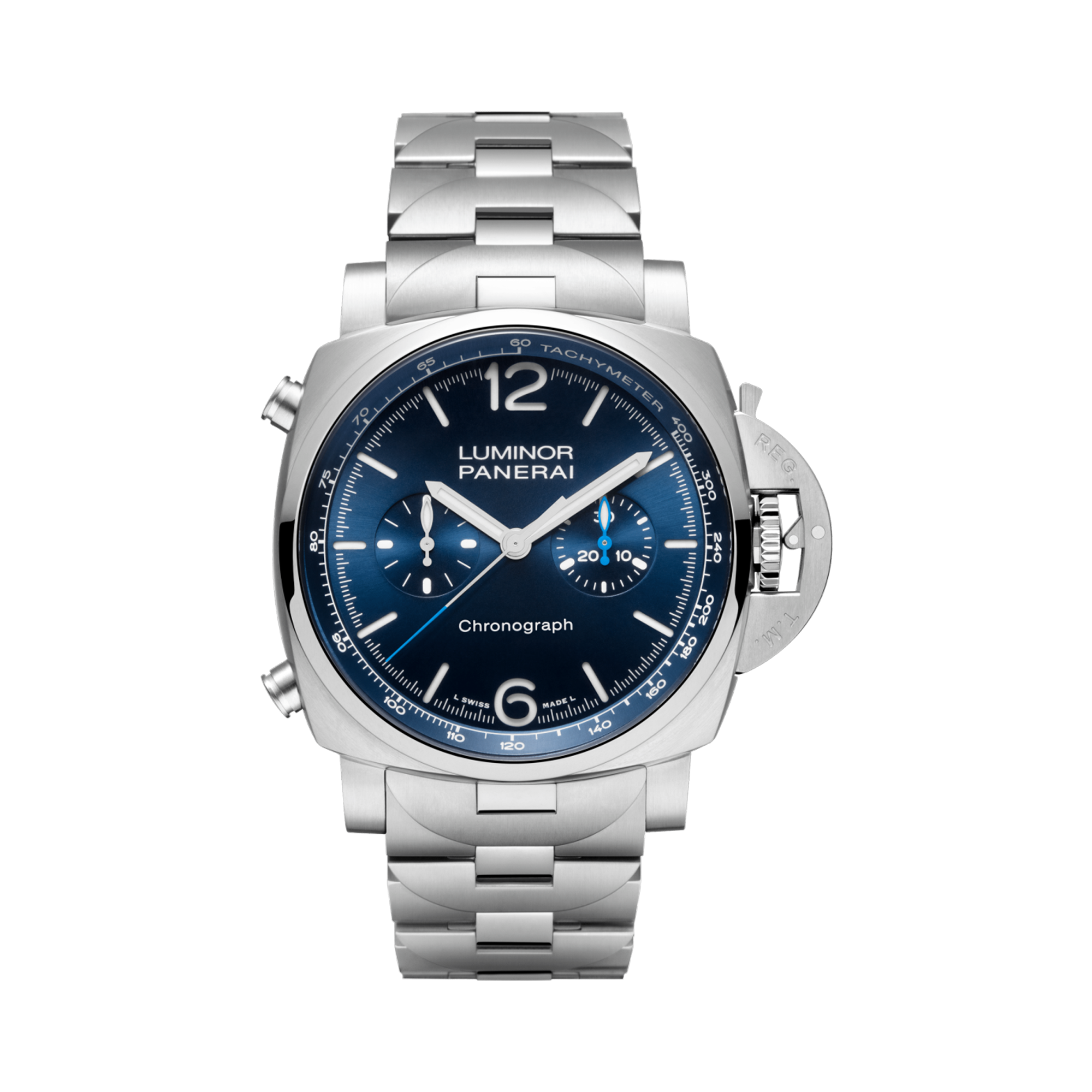 Panerai Luminor Chronograph - 44mm 44mm, Blue Dial, Arabic/Baton Numerals_1