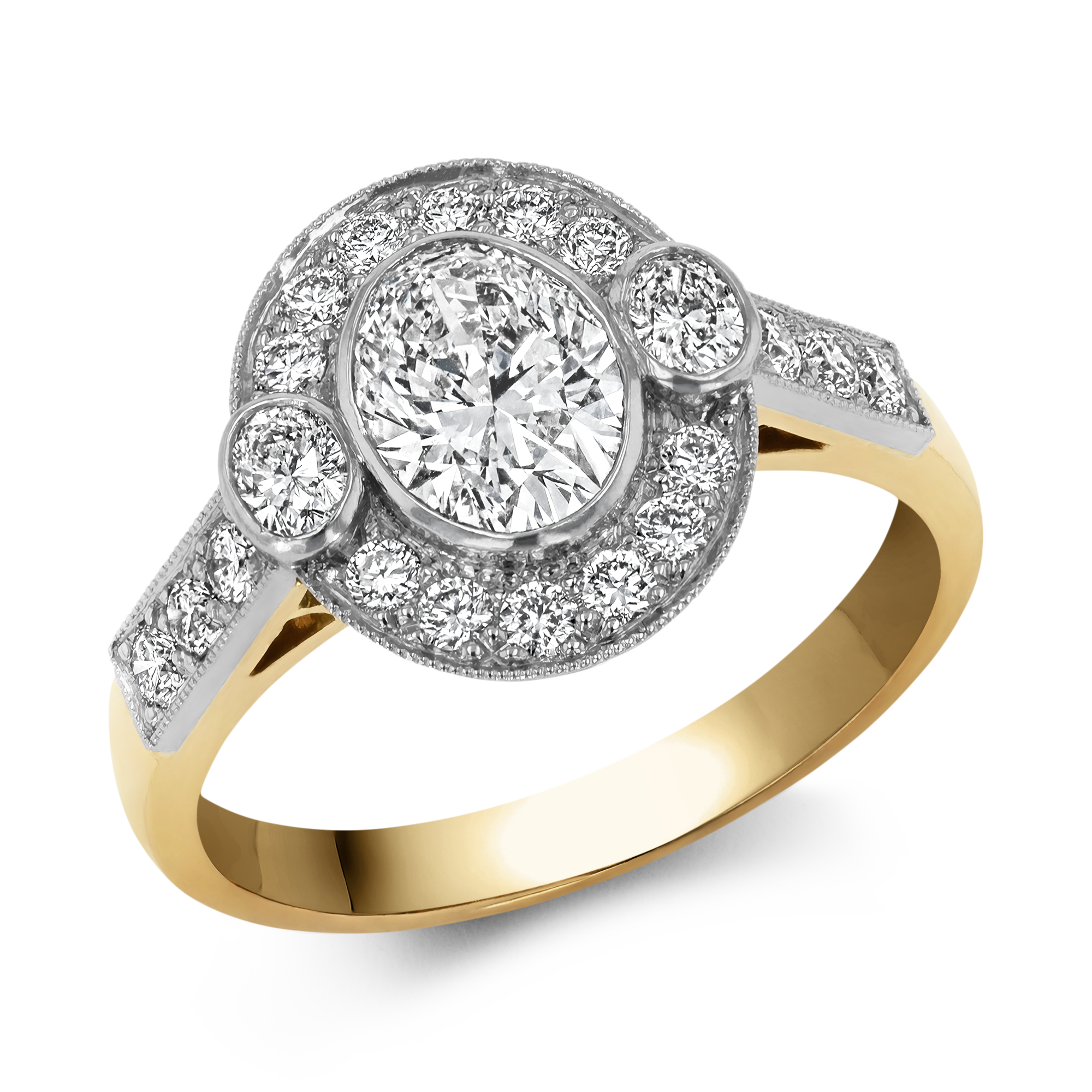 Oval Cut Diamond Ring Oval Cut, Millegrain Set_1