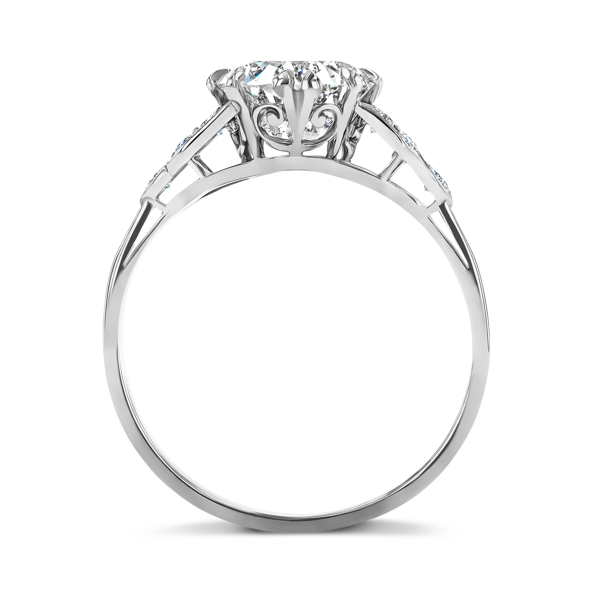Art Deco 1.88ct Diamond Solitaire Ring Brilliant cut, Claw set_3