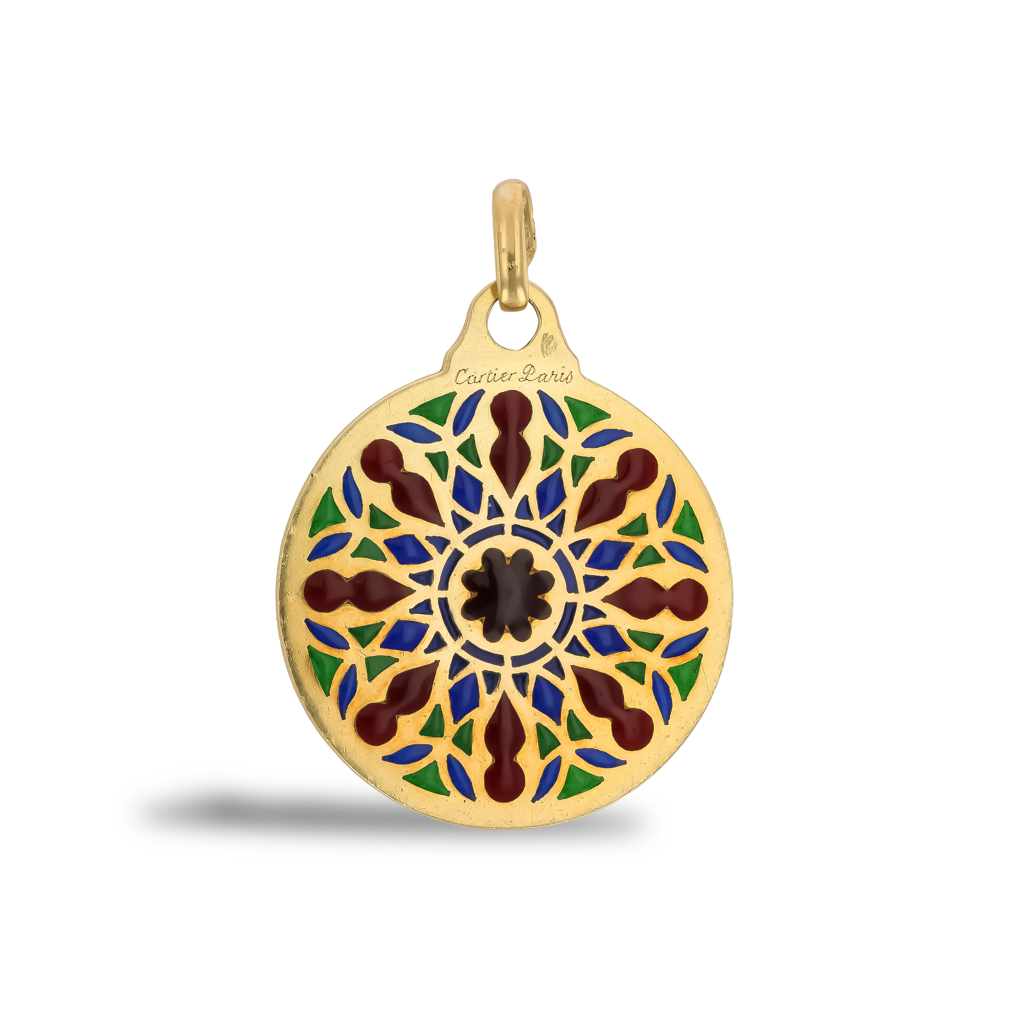 Retro Cartier Plique a Jour Enamel Pendant _2