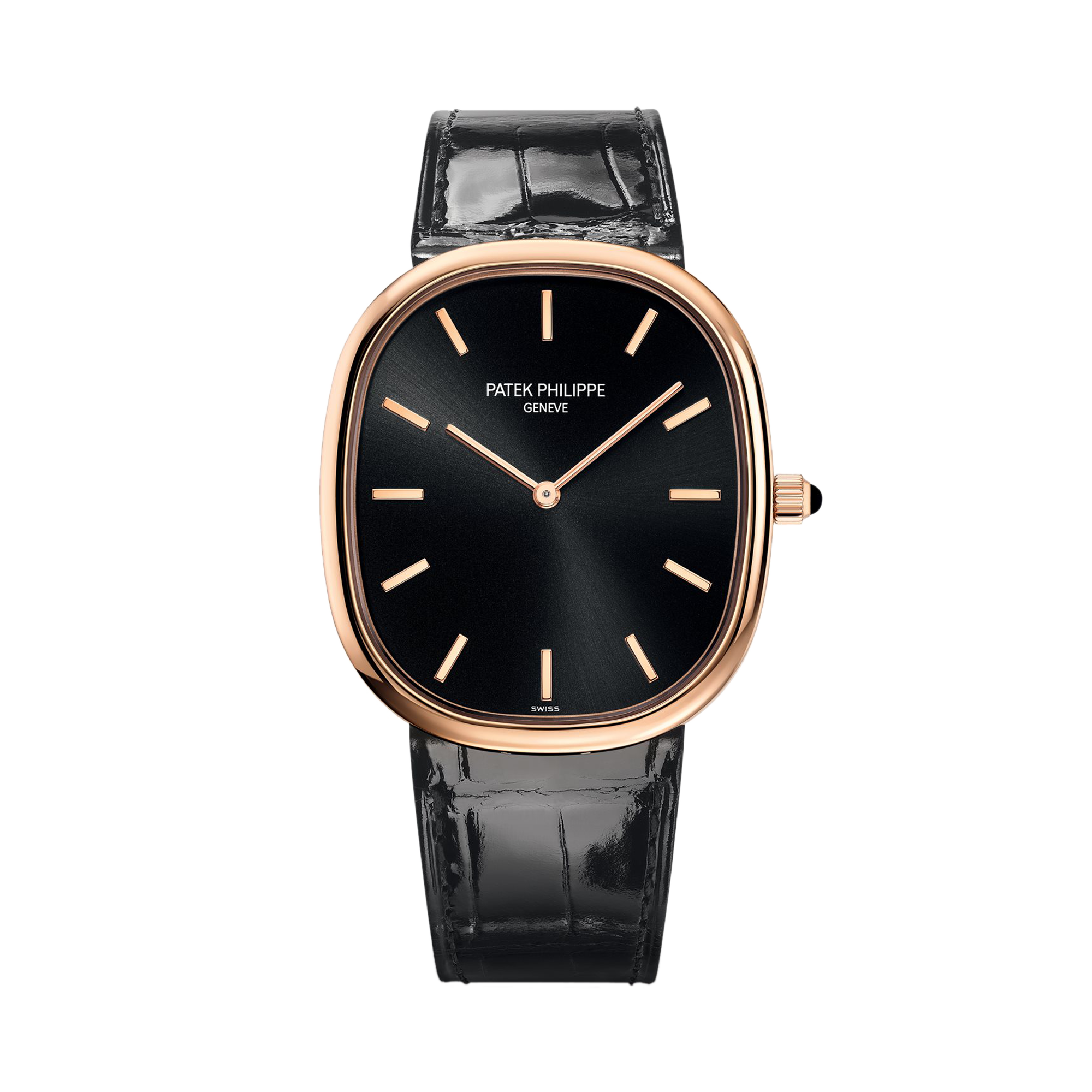 Patek Philippe Golden Ellipse 34.5mm, Ebony Black Dial, Baton Numerals_1