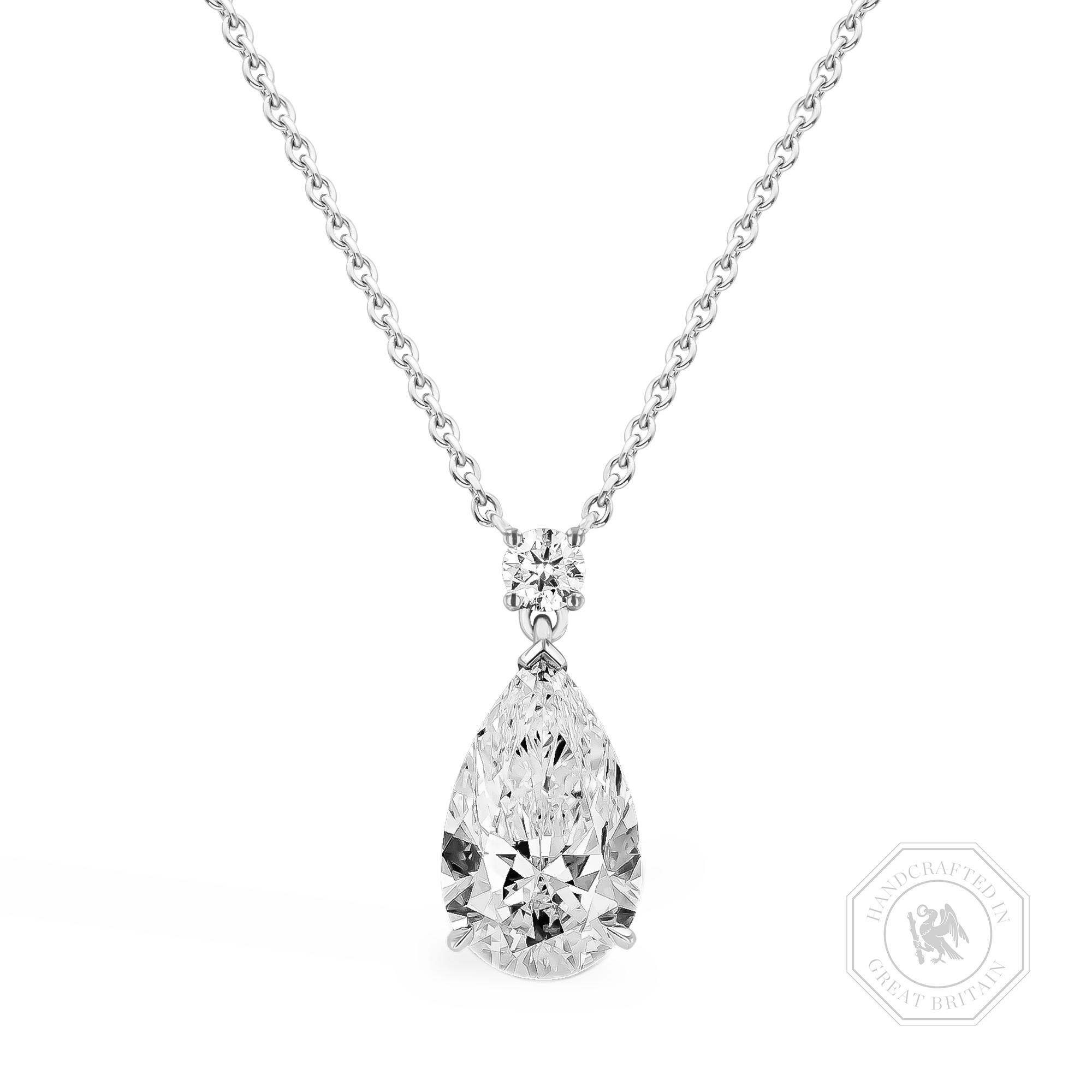 Pear Shaped Botswana Diamond Pendant Pear Shaped, Claw Set_1