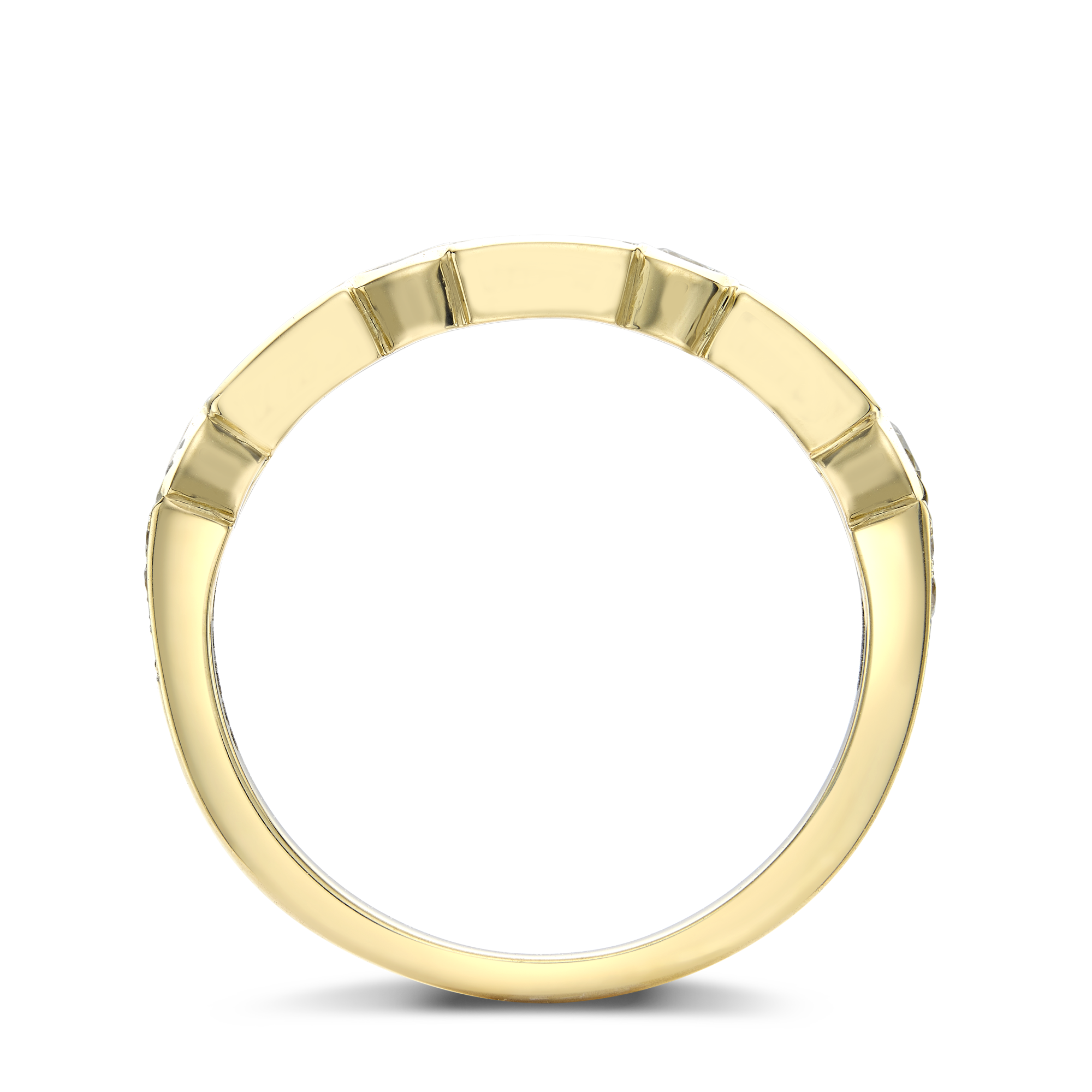 Antrobus 0.82ct Diamond Half Eternity Ring Carré Cut, Rubover Set_3
