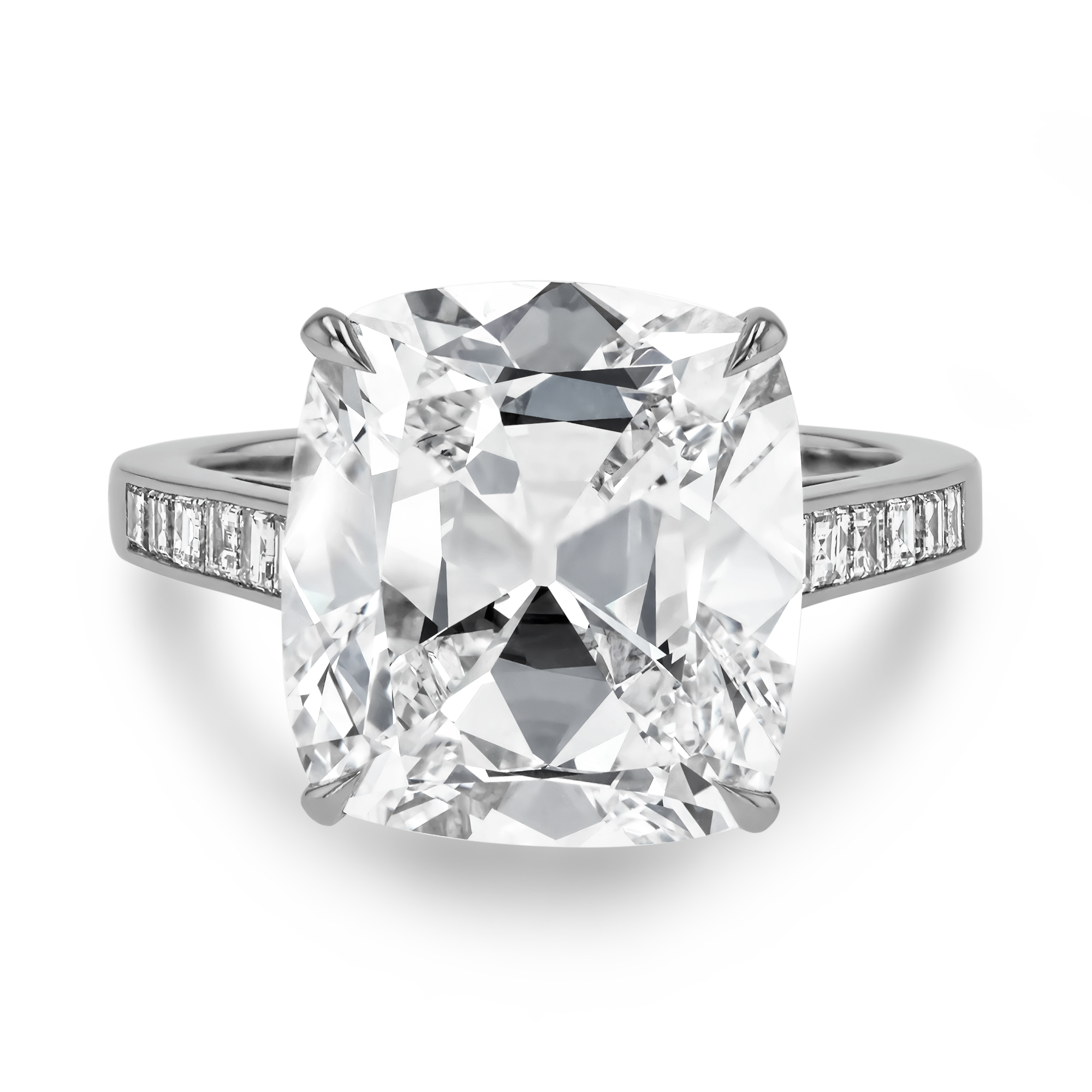 Masterpiece Deco Setting Cushion Cut Diamond Solitaire Antique Cushion & Carré Cut, Claw & Channel Set_2