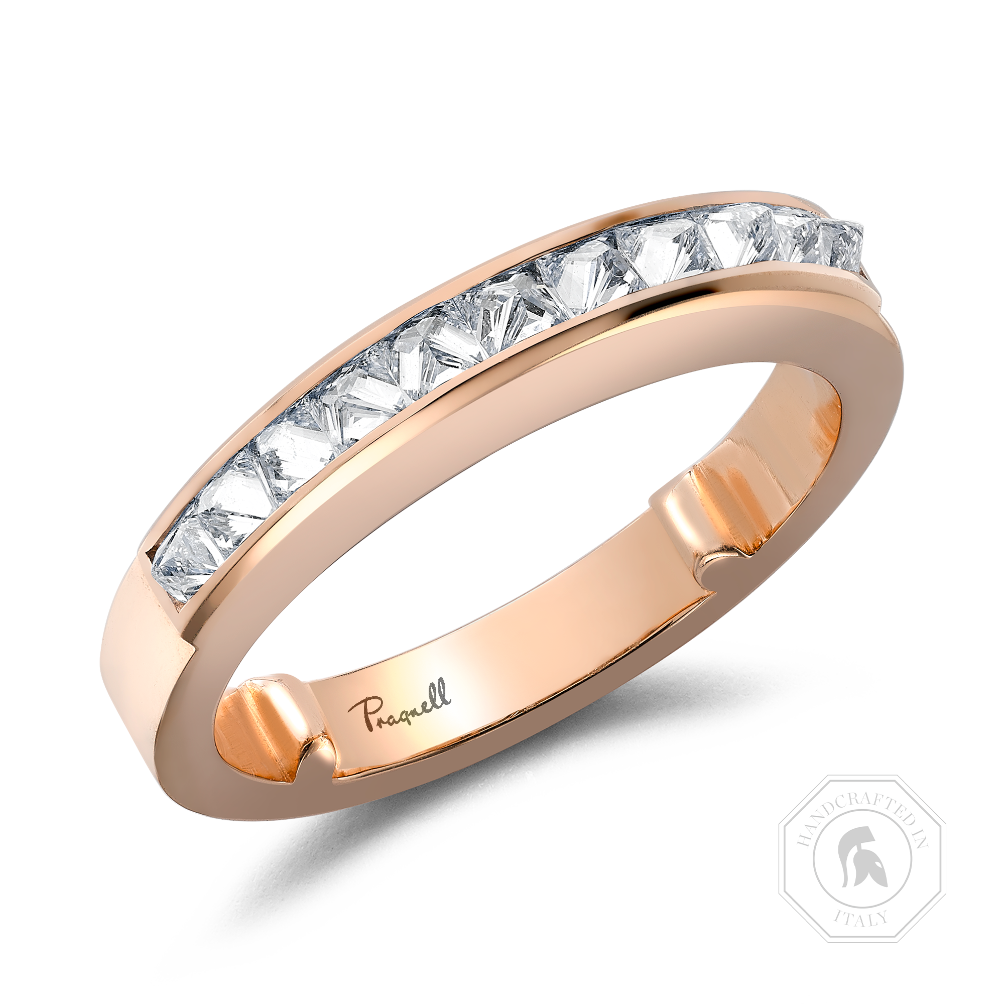 RockChic 0.56ct Diamond Domed Half Eternity Ring Inverted Princess Cut, Channel Set_1