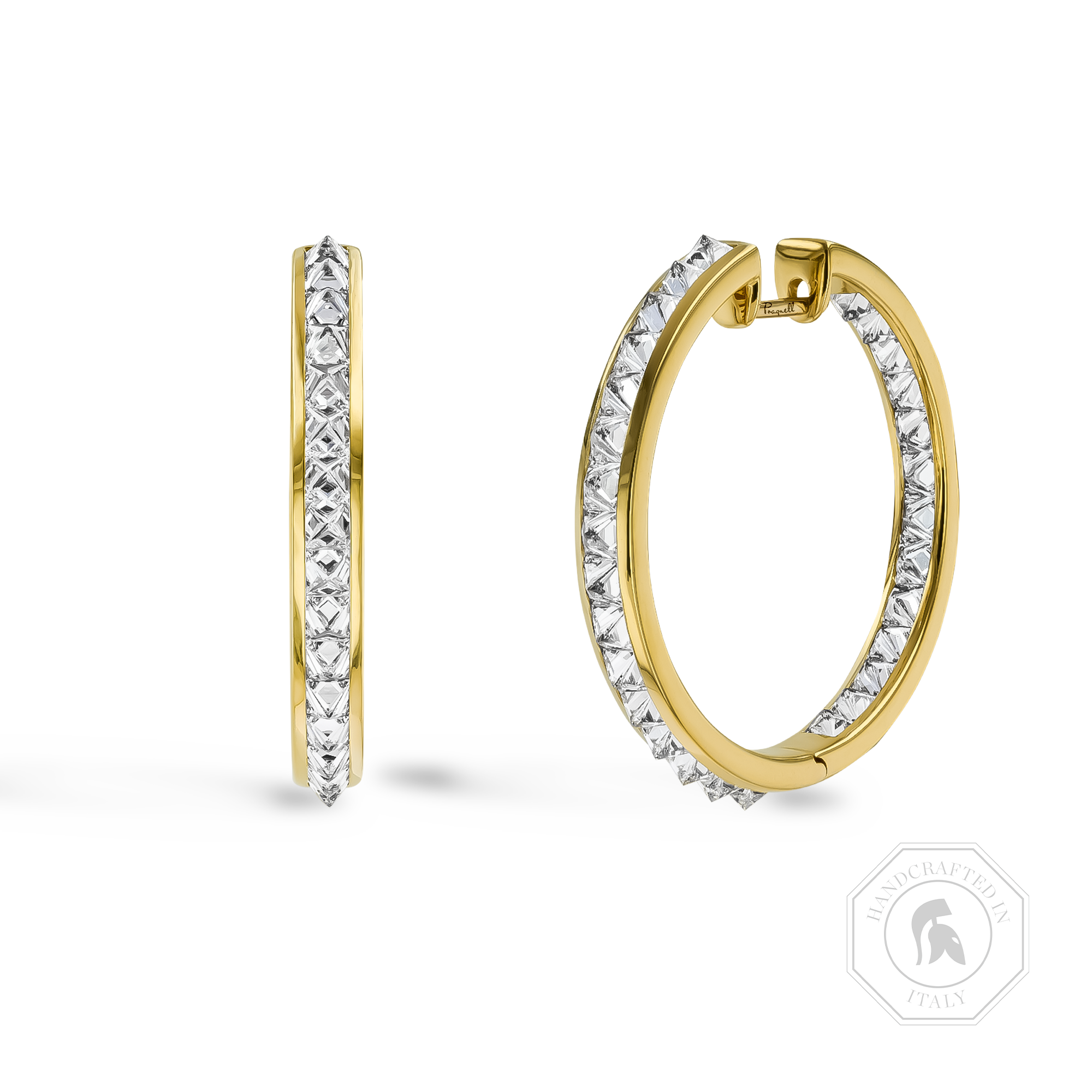 RockChic 4.60ct Large Inverted Diamond Hoop Earrings Princess Cut, Channel Set_1