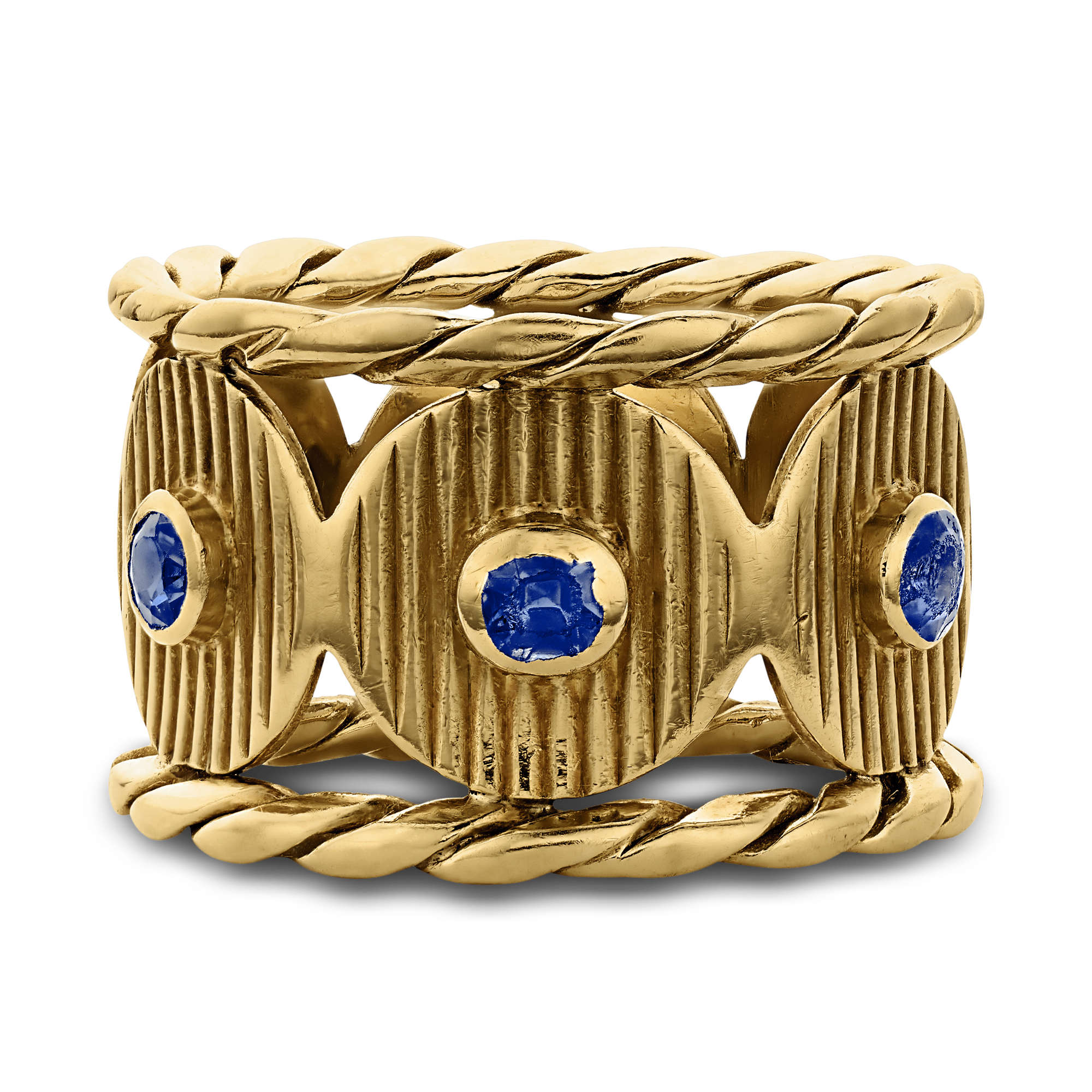 Boucheron vintage sapphire ring Brilliant Cut, Rubover Set_2