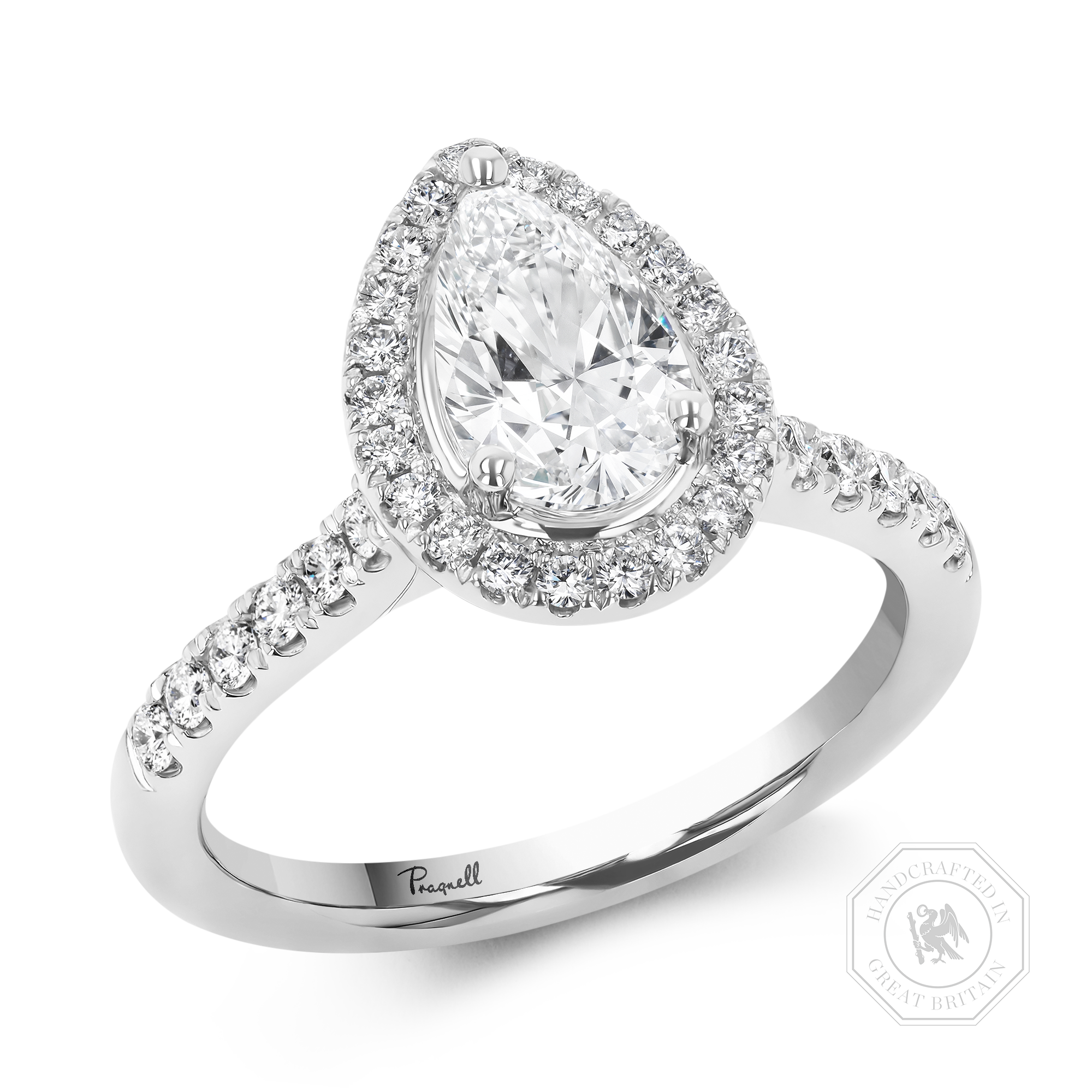 Celestial 0.33ct Pear Shaped Diamond Cluster Ring Pear Shaped, Claw Set_1