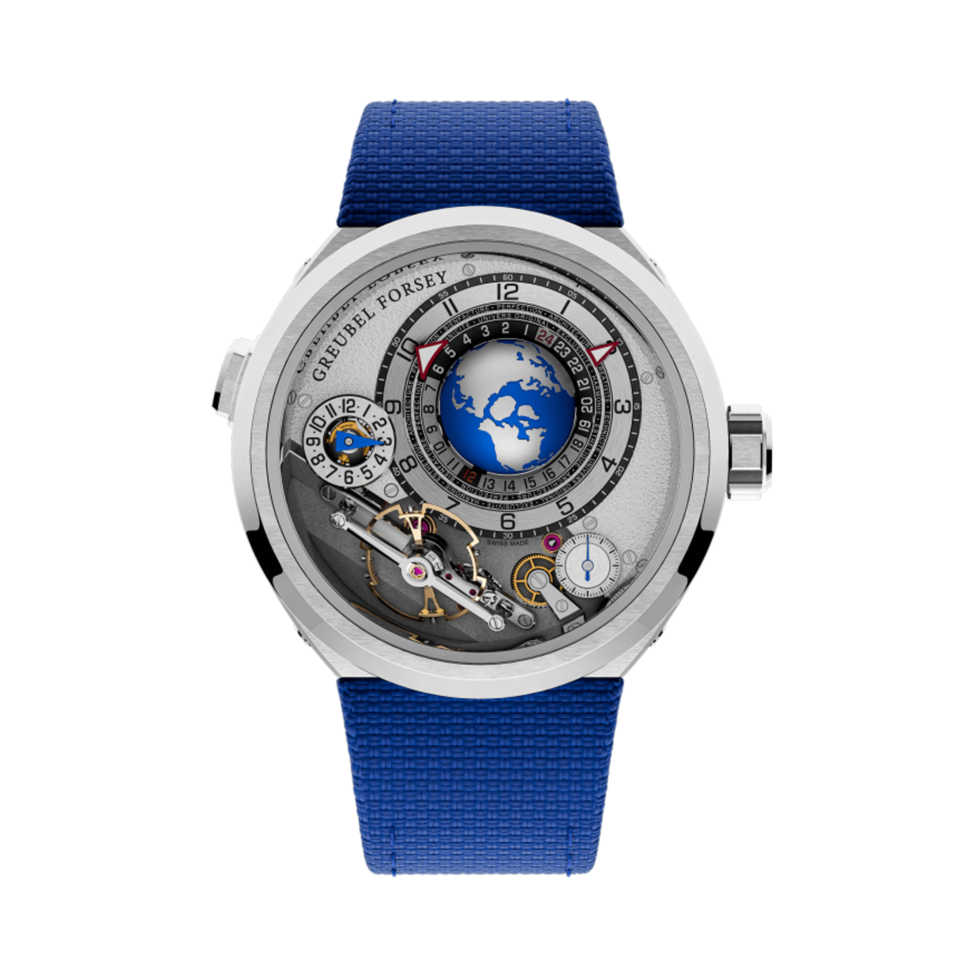 Greubel Forsey GMT Balancier Convexe 43.5mm, Silver Dial, Arabic Markers_1