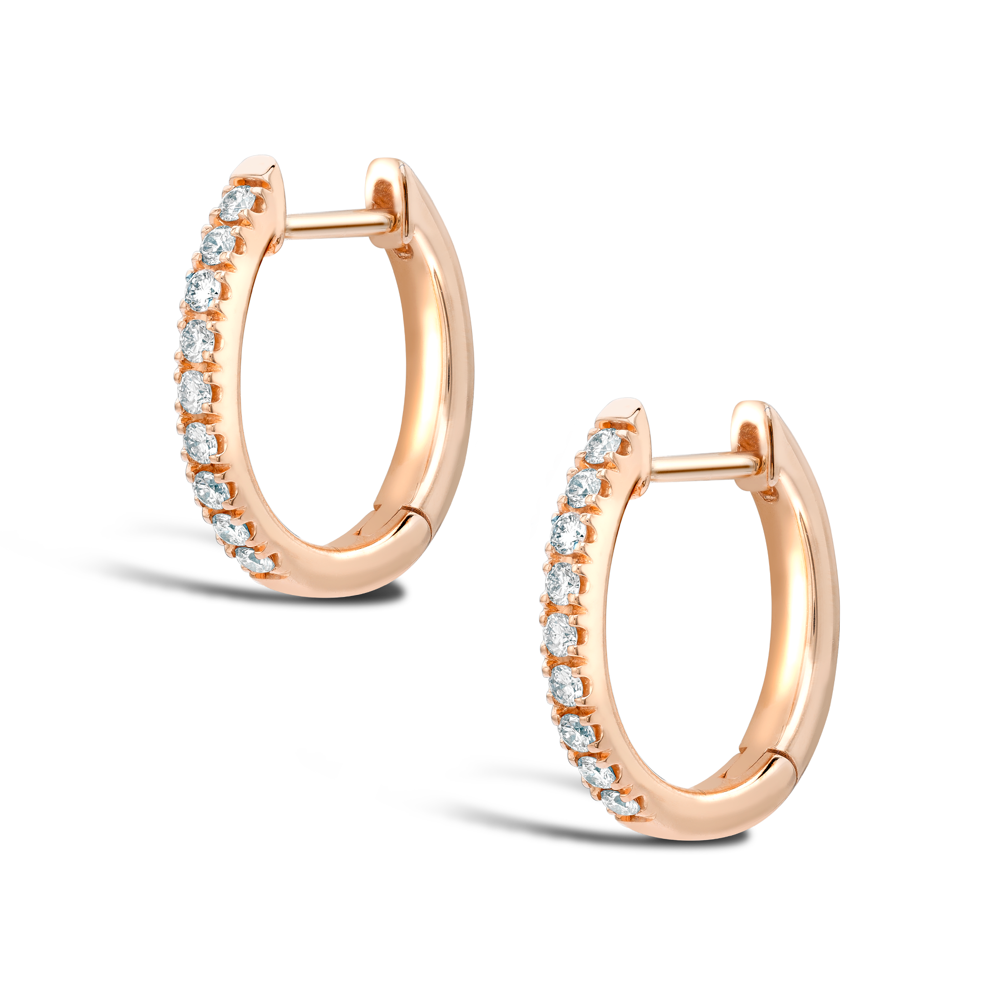 Brilliant Cut Diamond Hoop Earrings Brilliant Cut, Grain Set_3