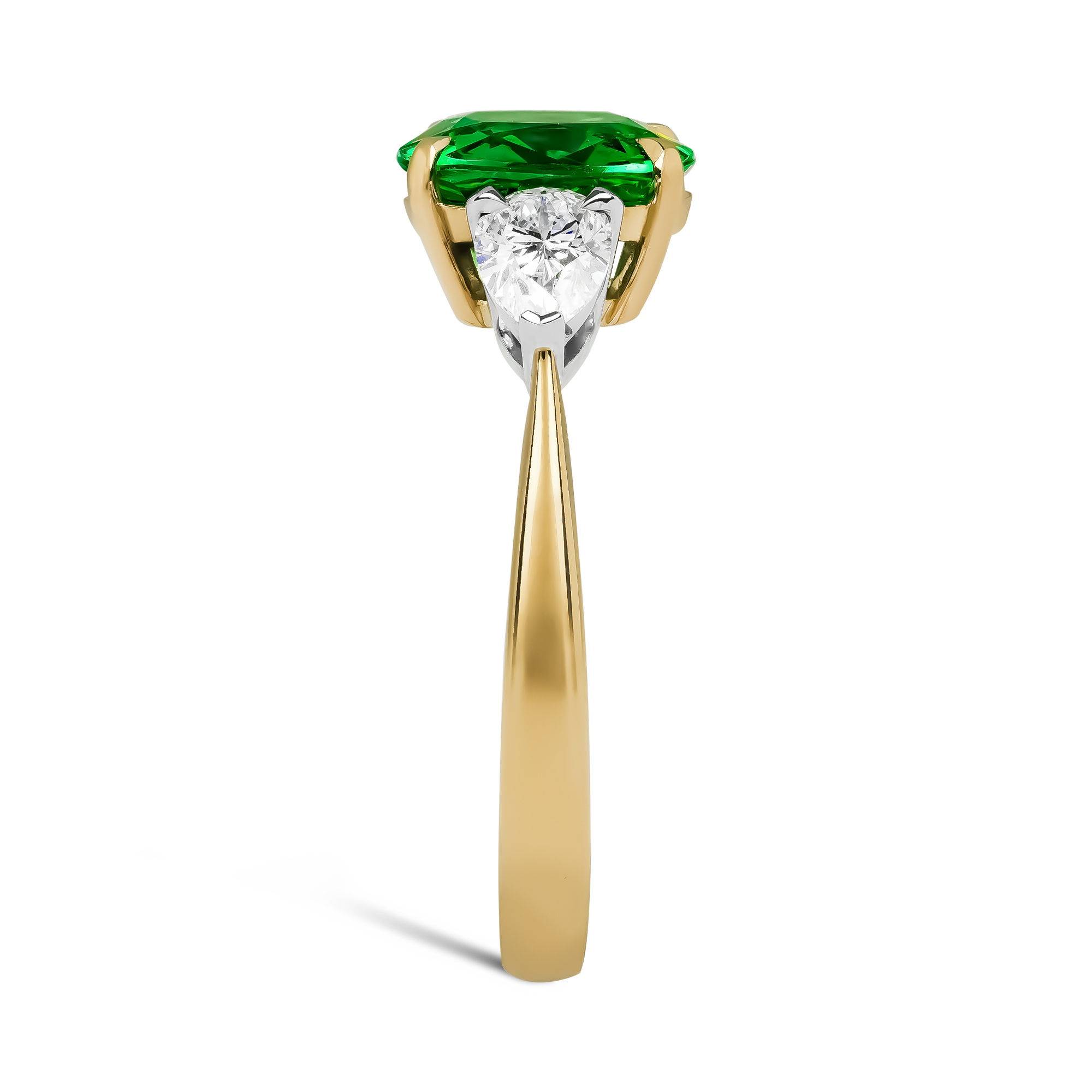 Cushion Cut 1.92ct Zambian Emerald and Diamond Ring Cushion Cut & Pear Shaped, Claw Set_4