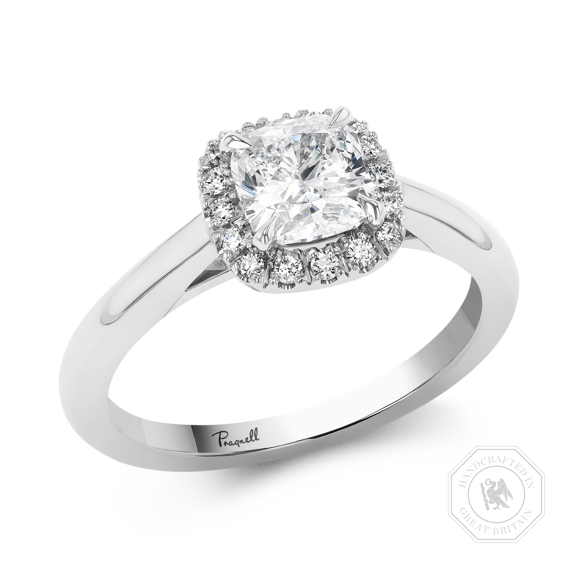 Celestial 1.06ct Cushion Cut Diamond Cluster Ring Cushion modern cut, Claw set_1