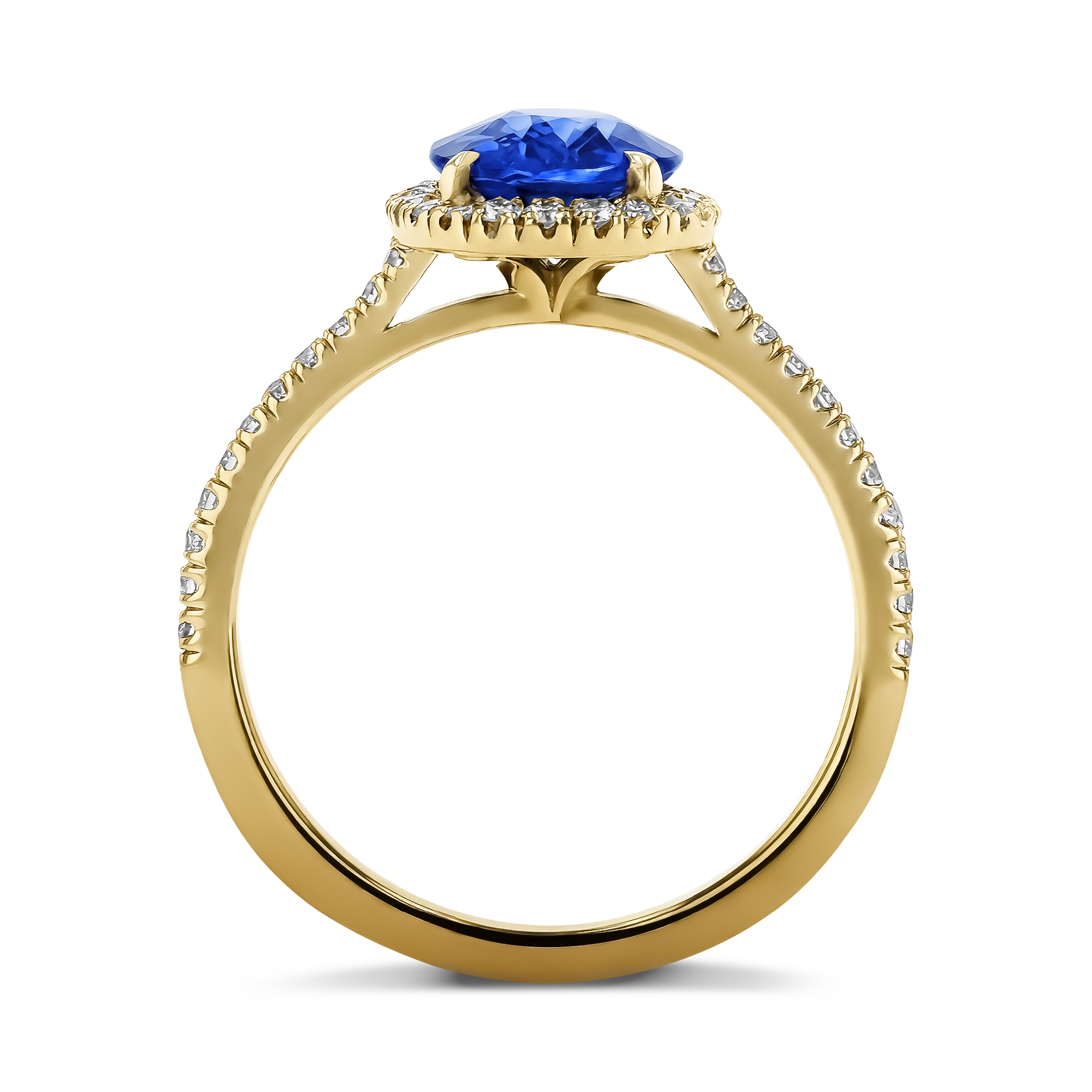 Celestial 2.06ct Sapphire and Diamond Cluster Ring Oval Cut, Claw Set_3