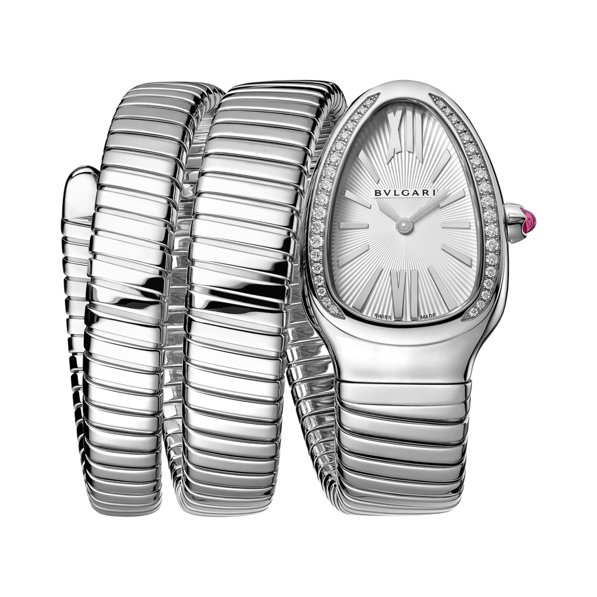 Bvlgari Serpenti Tubogas 35mm, Silver Dial, Baton & Roman Numerals_1