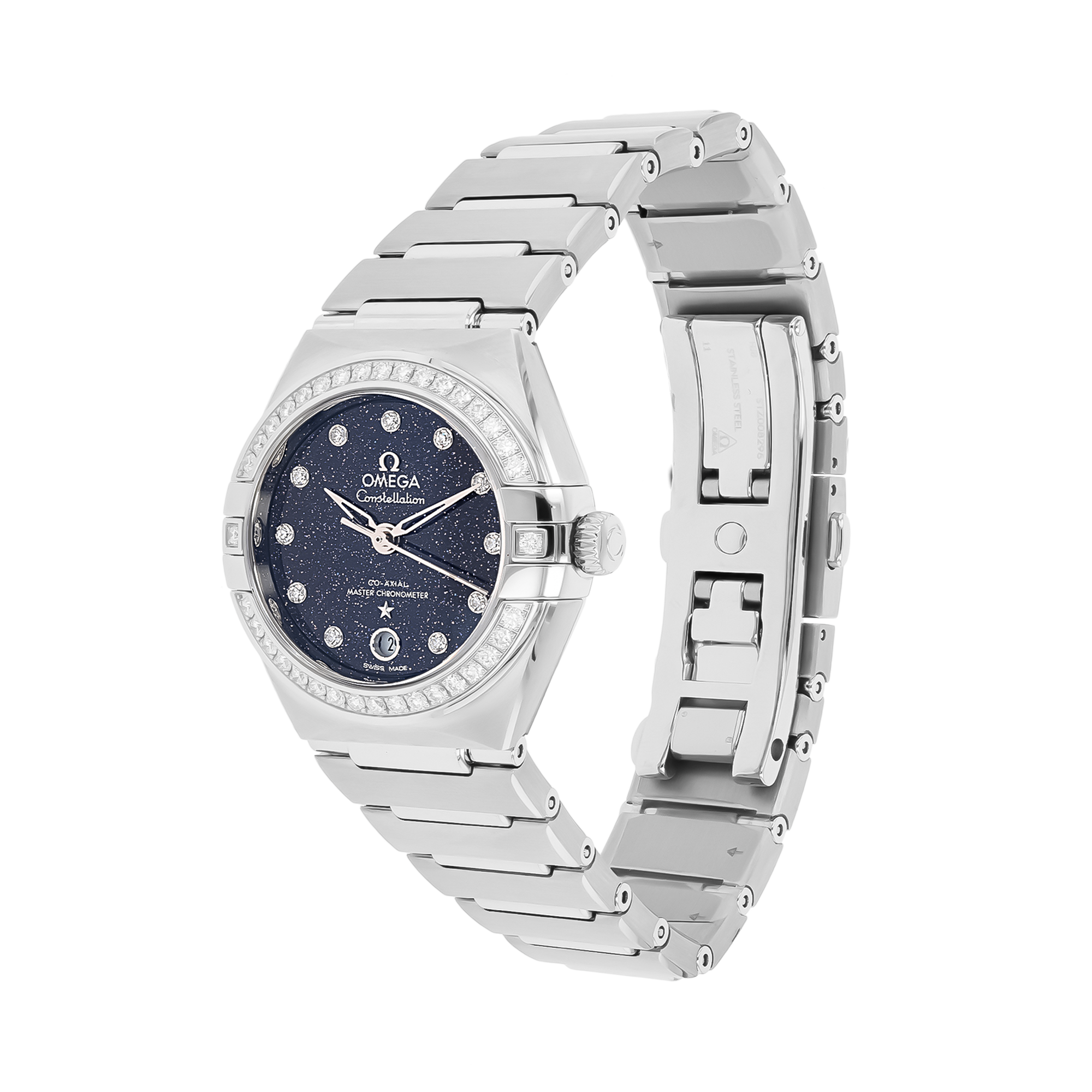 Pre-Owned OMEGA Constellation 29mm, Blue Dial, Diamond Set Numerals_2