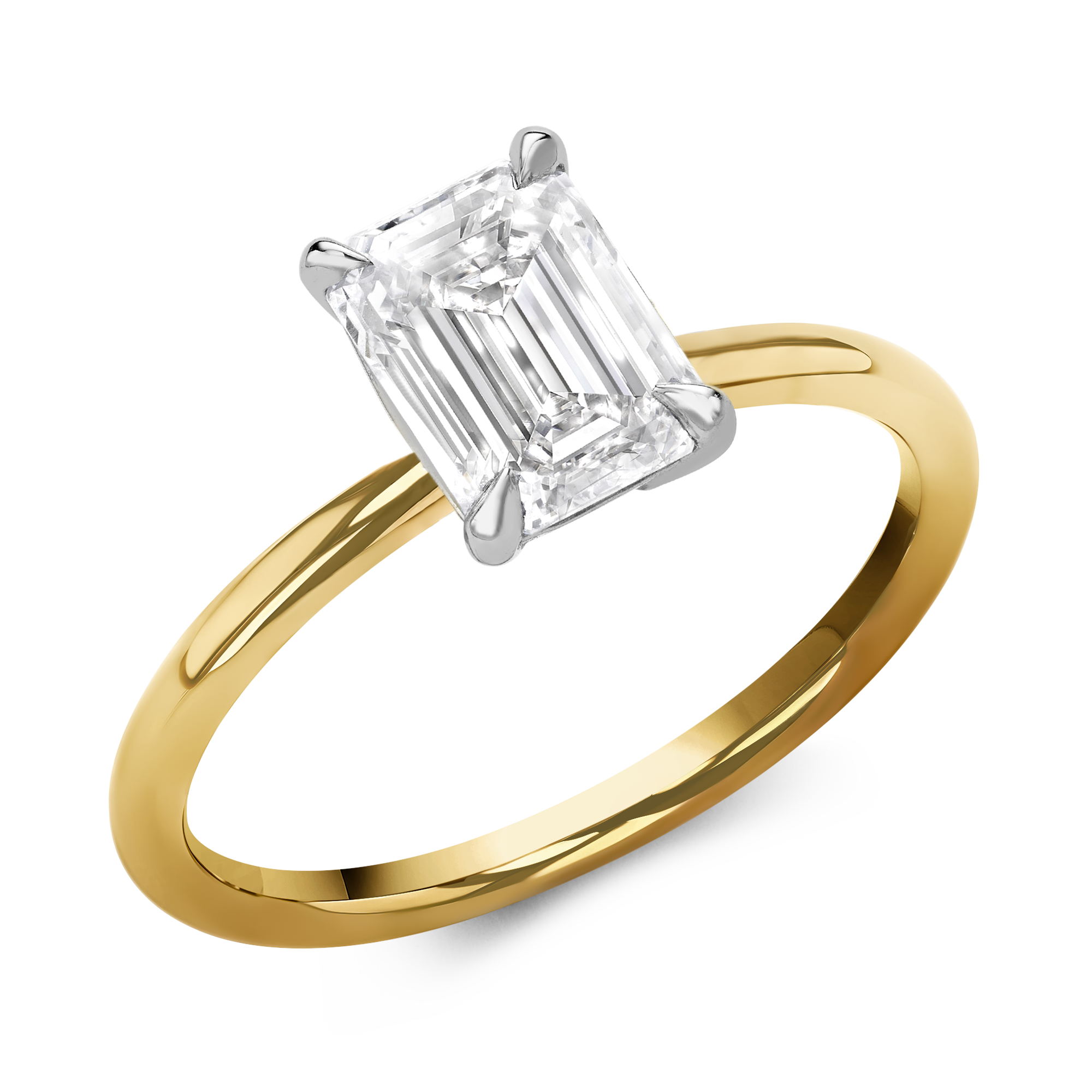 Gaia 1.00ct Diamond Ring Emerald Cut, Claw Set_1