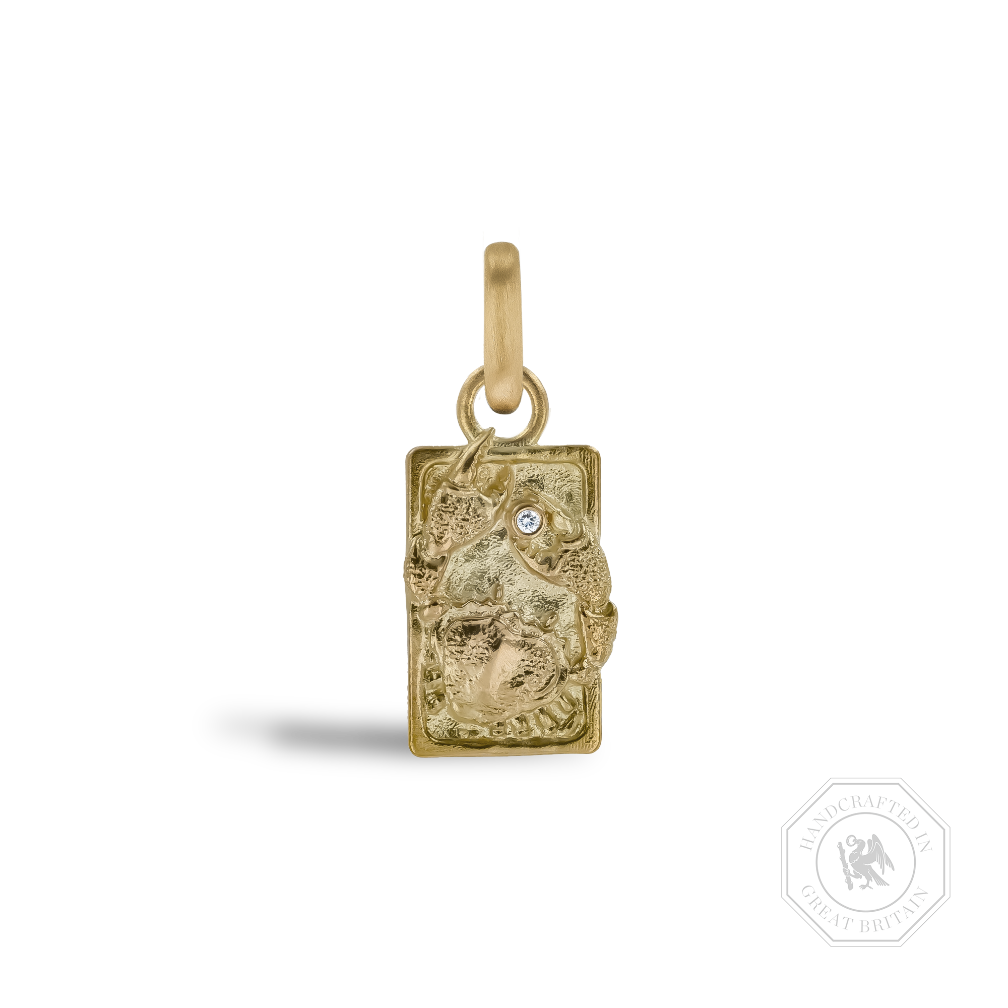 Zodiac Diamond Cancer Pendant Charm Brilliant Cut, Rubover Set_1