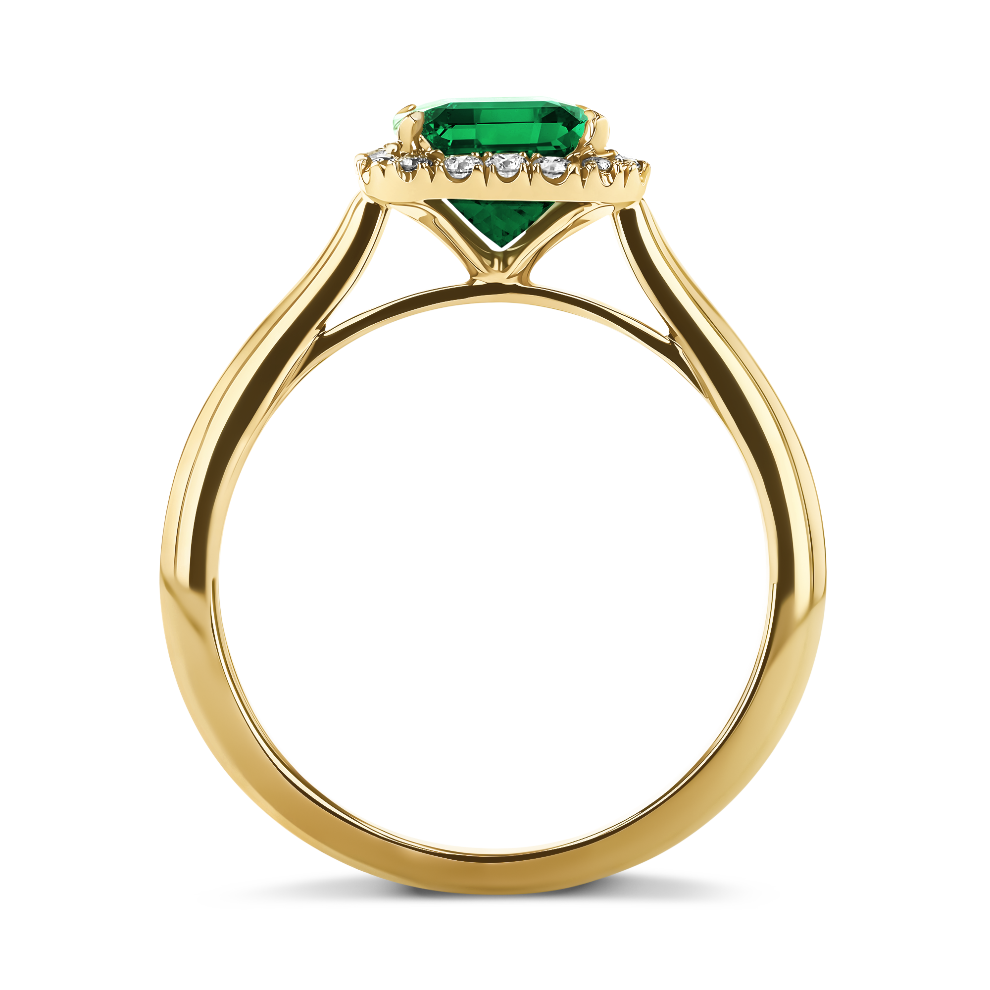 Colombian Trap Cut Emerald Ring Emerald Cut, Claw Set_3