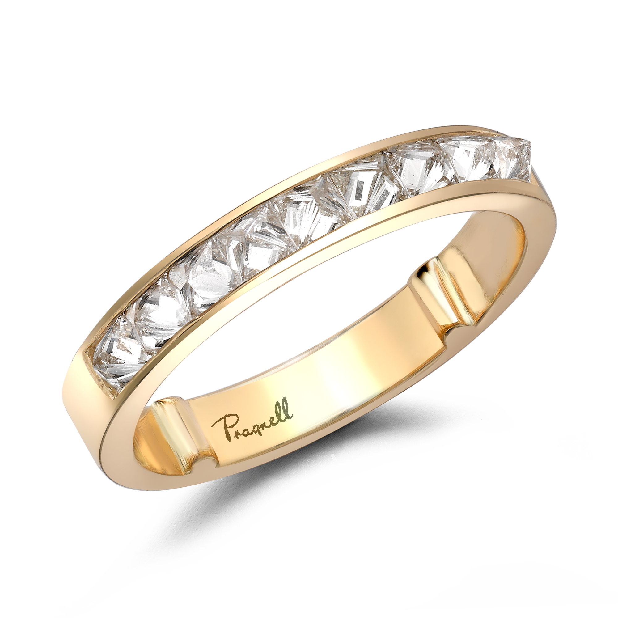 RockChic 0.77ct Diamond Half Eternity Ring Inverted Princess Cut, Channel Set_1