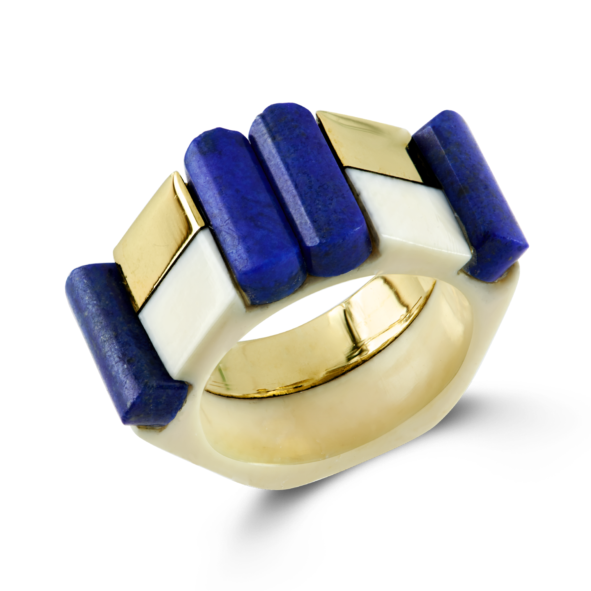 Retro French Blue Lapis Ring Cocktail Ring_1