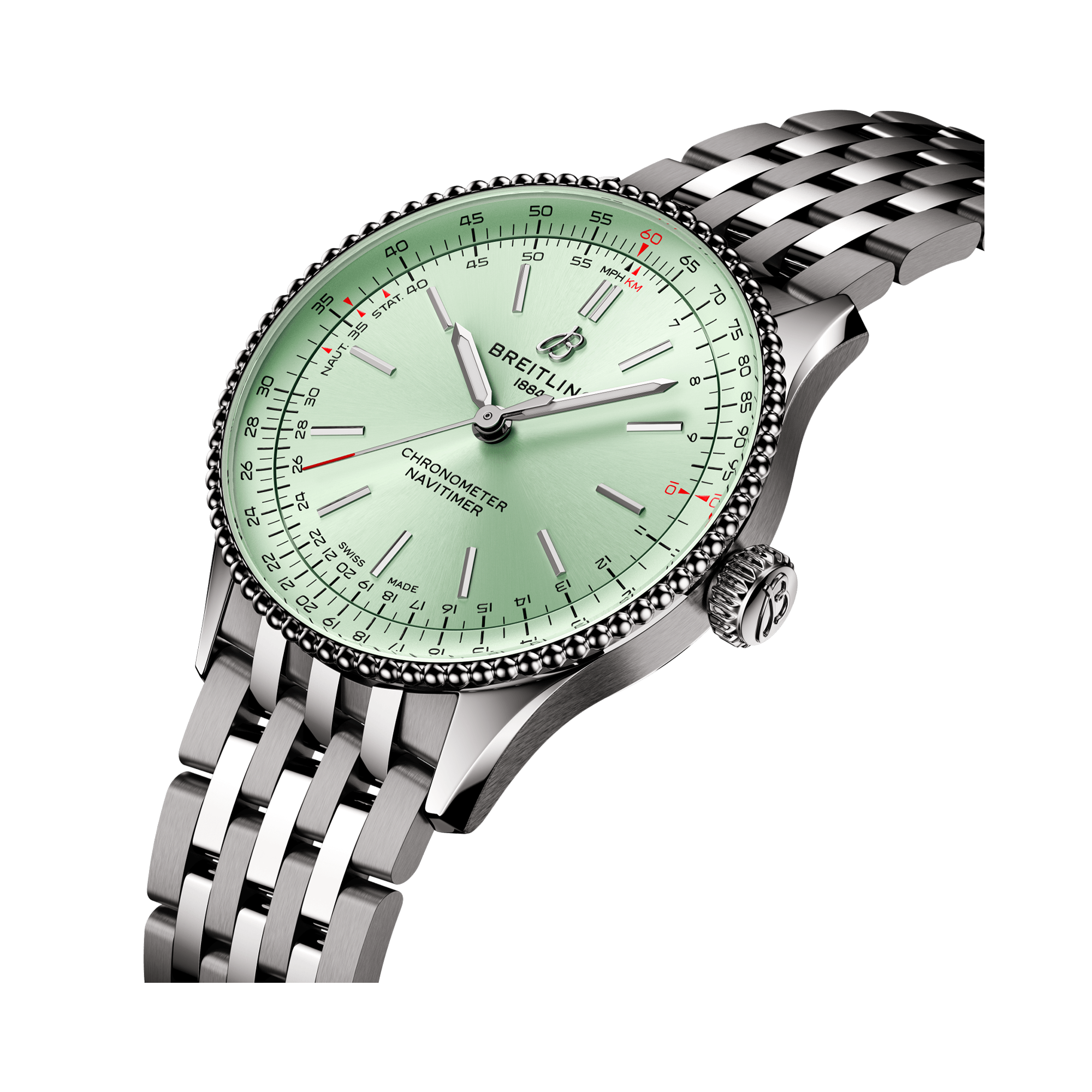 Breitling Navitimer 36mm, Mint Green Dial, Baton Numerals_2