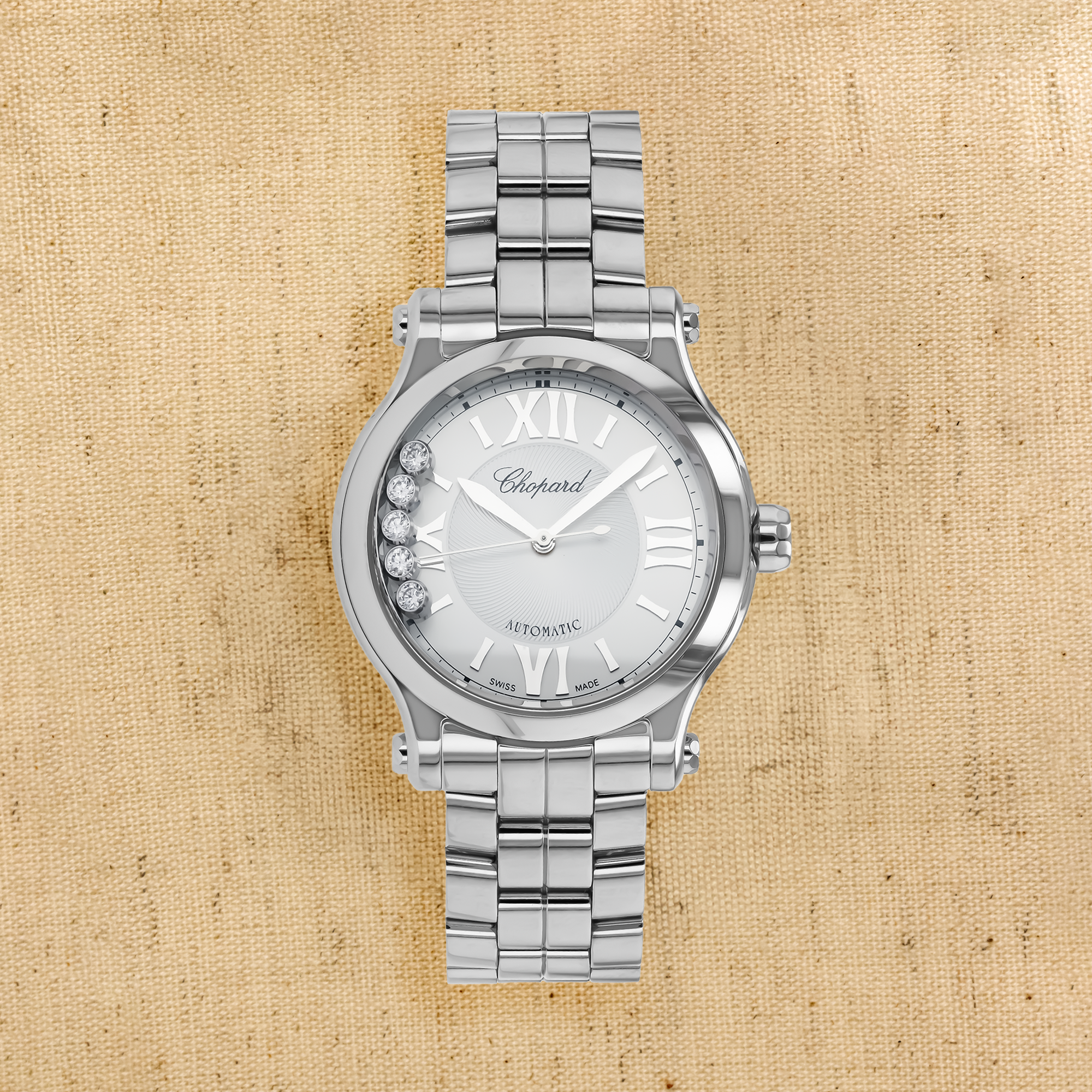 Chopard Happy Sport 33 33mm, Silver Dial, Baton/Roman Numerals_1