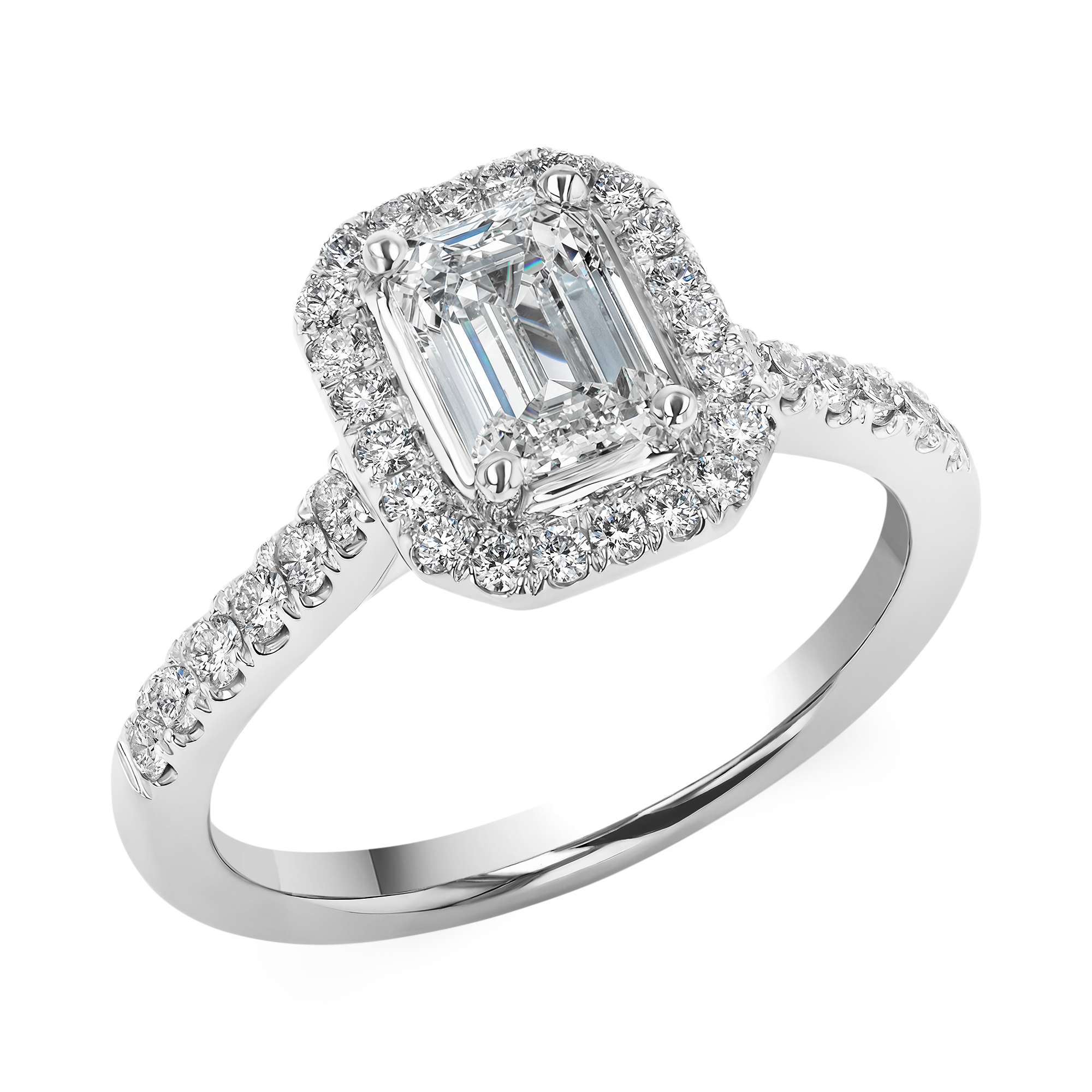 Celestial 0.90ct Diamond Cluster Ring Emerald Cut, Claw Set_1