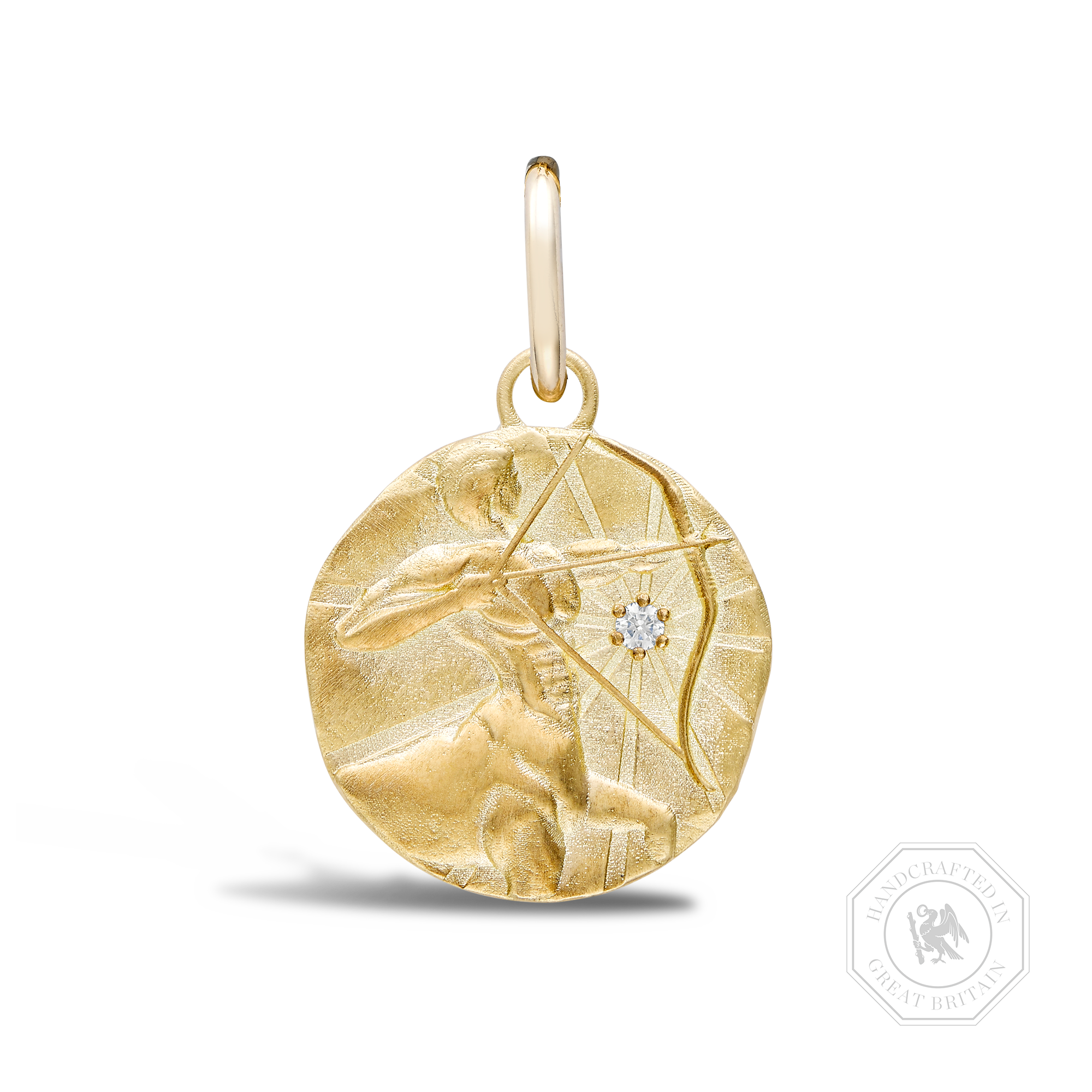 Sagittarius Pendant Charm Brilliant cut, Claw set_1