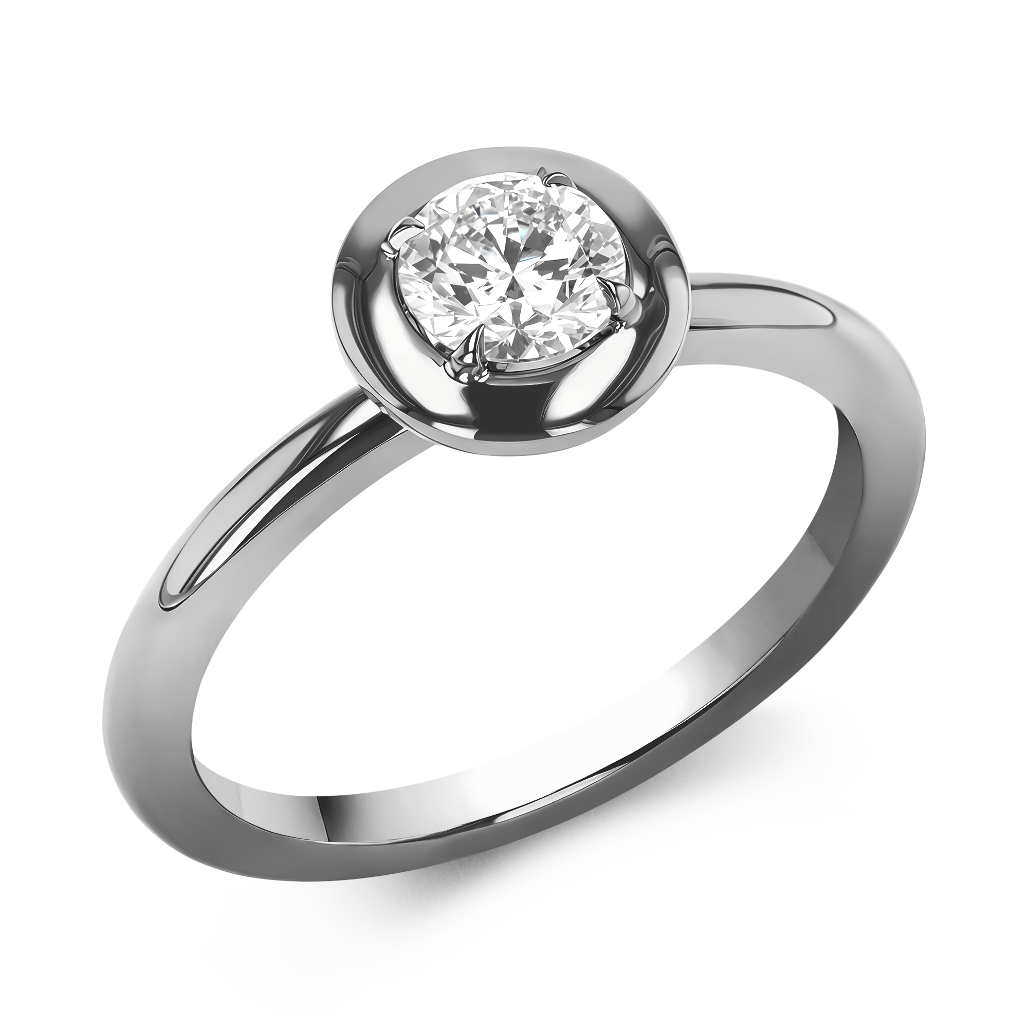 Skimming Stone 0.50ct Diamond Solitaire Ring Brilliant cut, Claw set_1