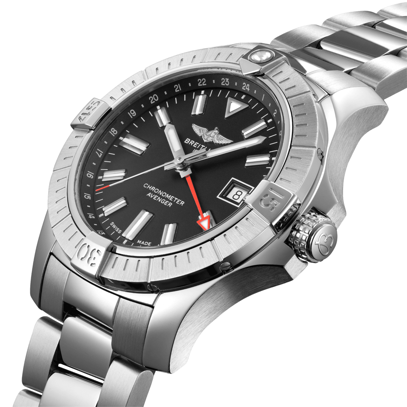 Breitling Avenger Automatic GMT 43 43mm, Black Dial, Baton Numerals_2