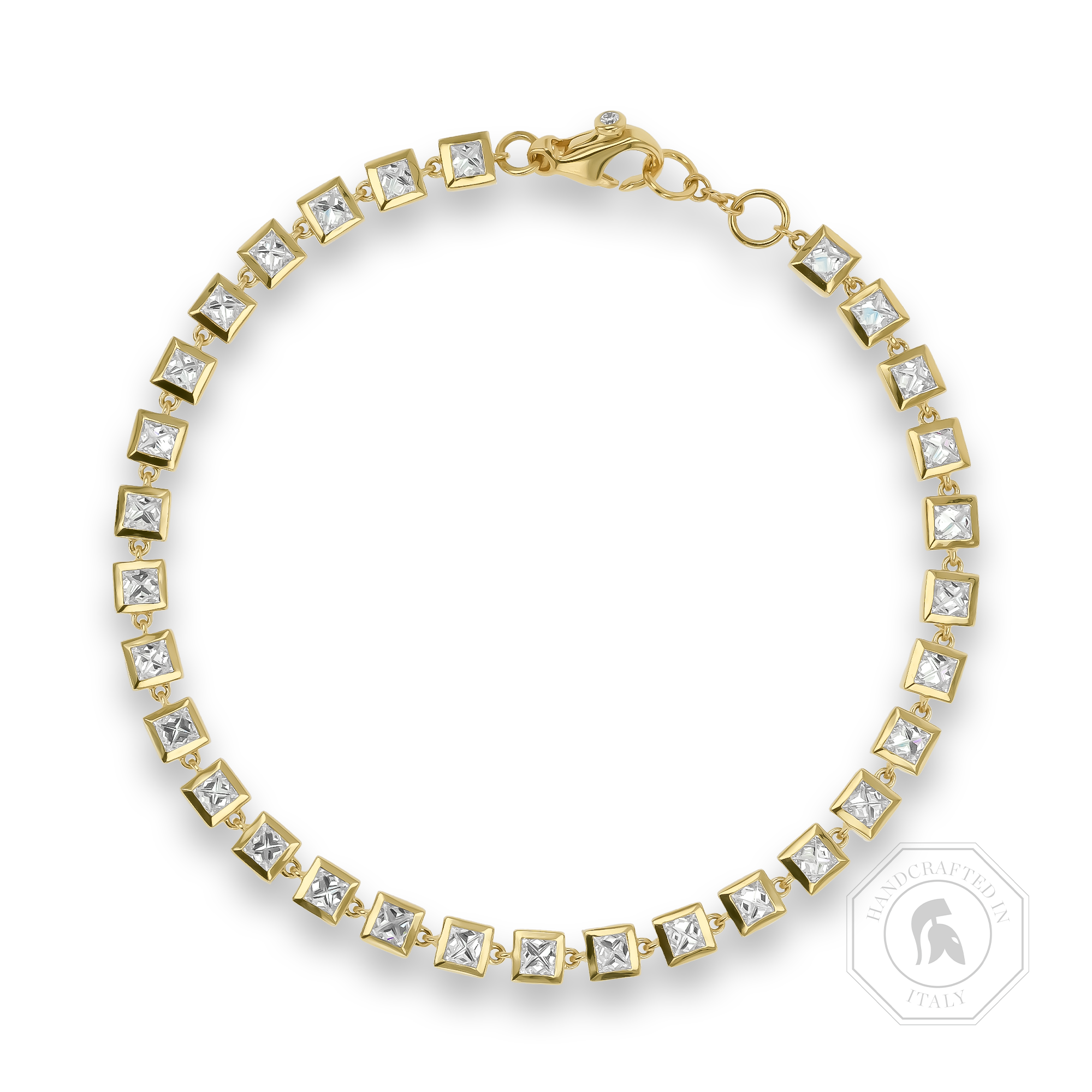 RockChic 2.46ct Inverted Princess Cut Diamond Bracelet Princess Cut, Rubover Set_1