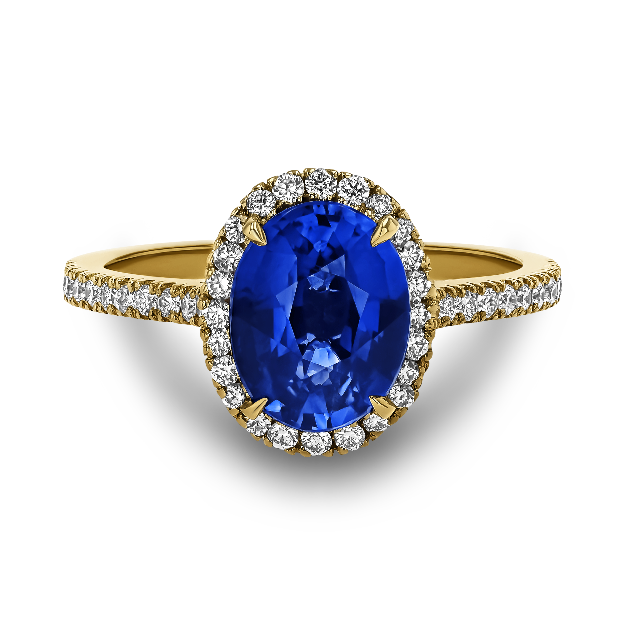 Celestial 2.06ct Sapphire and Diamond Cluster Ring Oval Cut, Claw Set_2