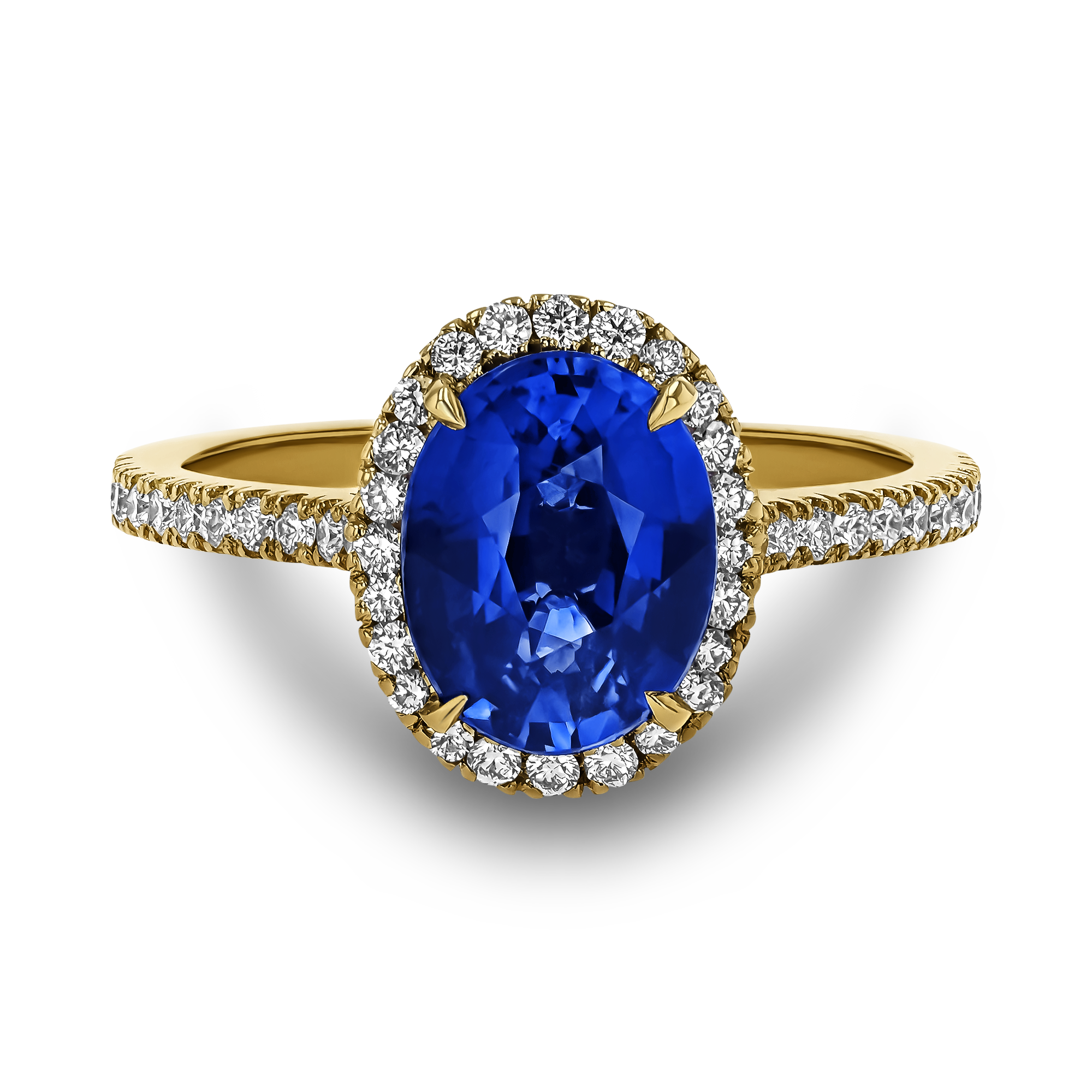 Celestial 2.06ct Sapphire and Diamond Cluster Ring Oval Cut, Claw Set_2