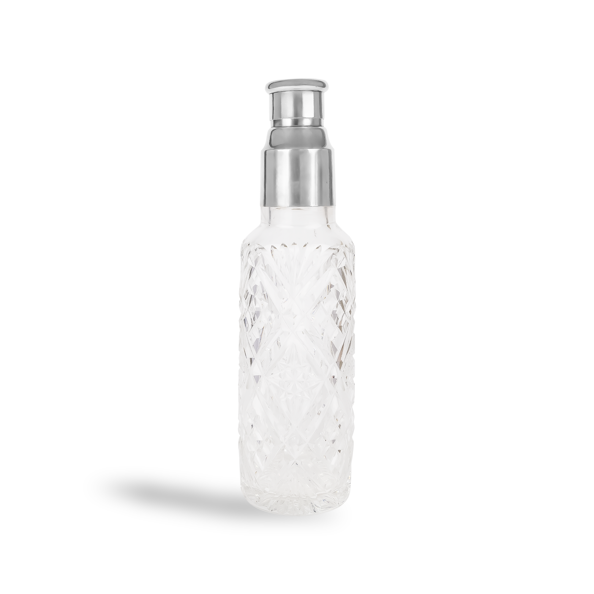 Silver Antique Cut Glass Decorative Cocktail Shaker _1
